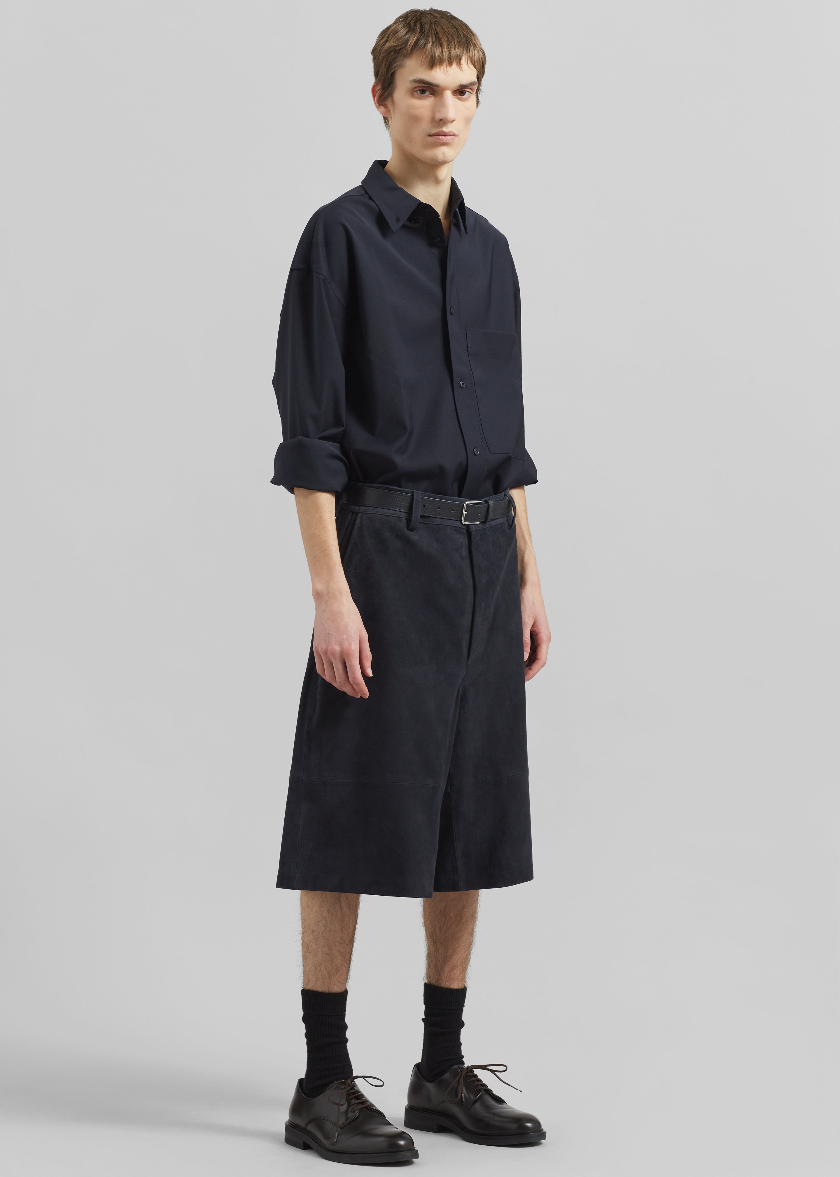Dalton Wool Blend Shirt - Dark Navy - 6
