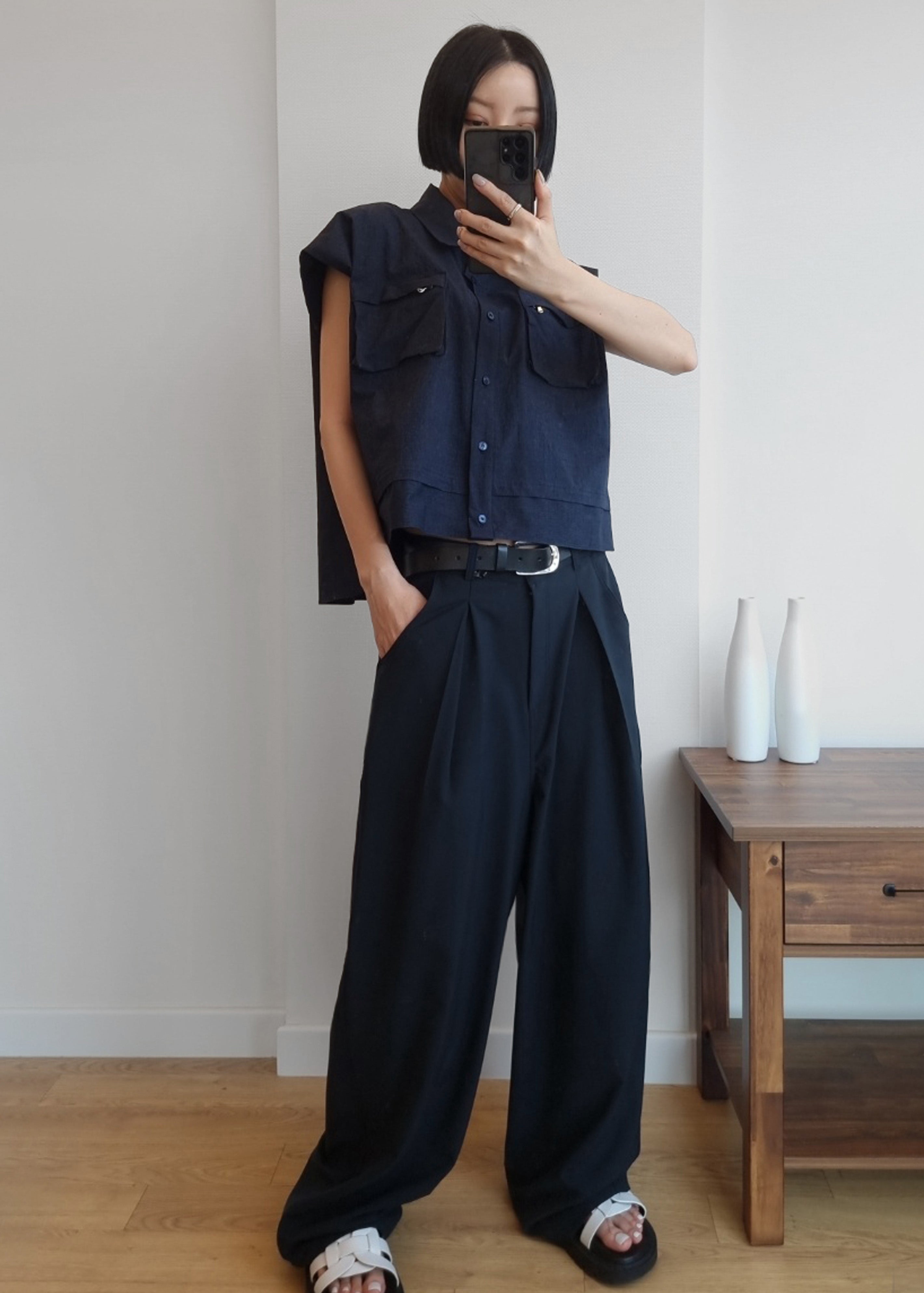 Dani Wide Pants - Navy - 1