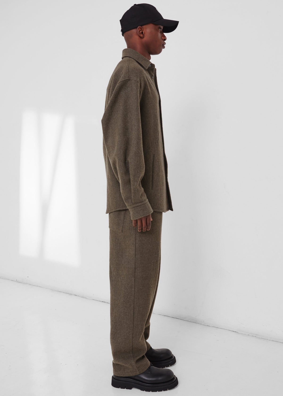 Darkpark Keanu Japanese Light Wool Shirt - Military Green - 5