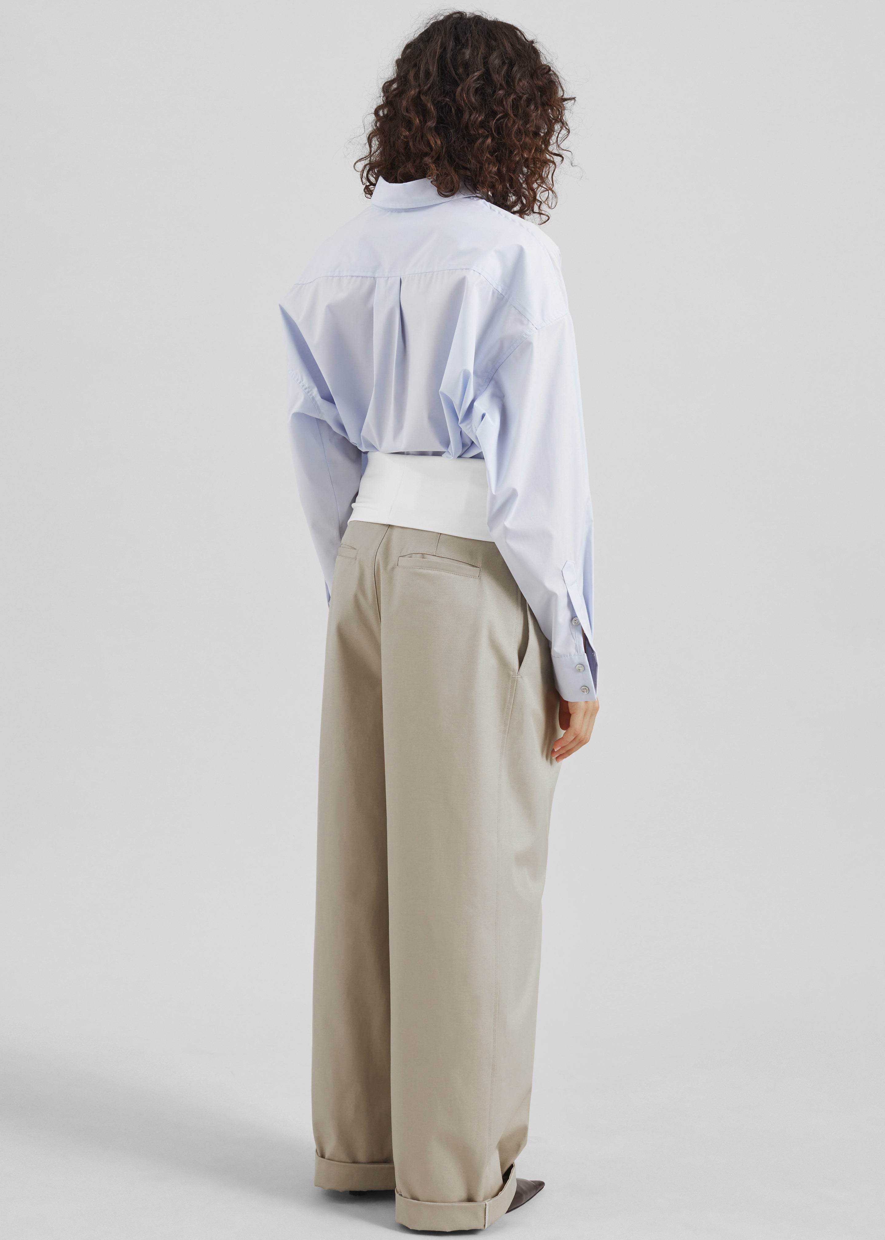 Darkpark Wendy Elastic Waist Wide-Leg Trousers - Beige - 6