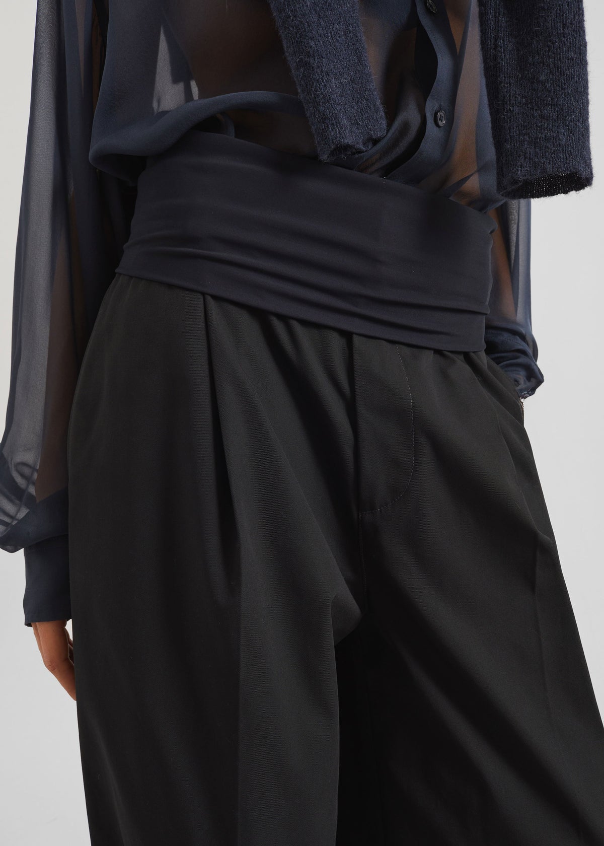 Darkpark Wendy Elastic Waist Wide Leg Trousers - Black - 2