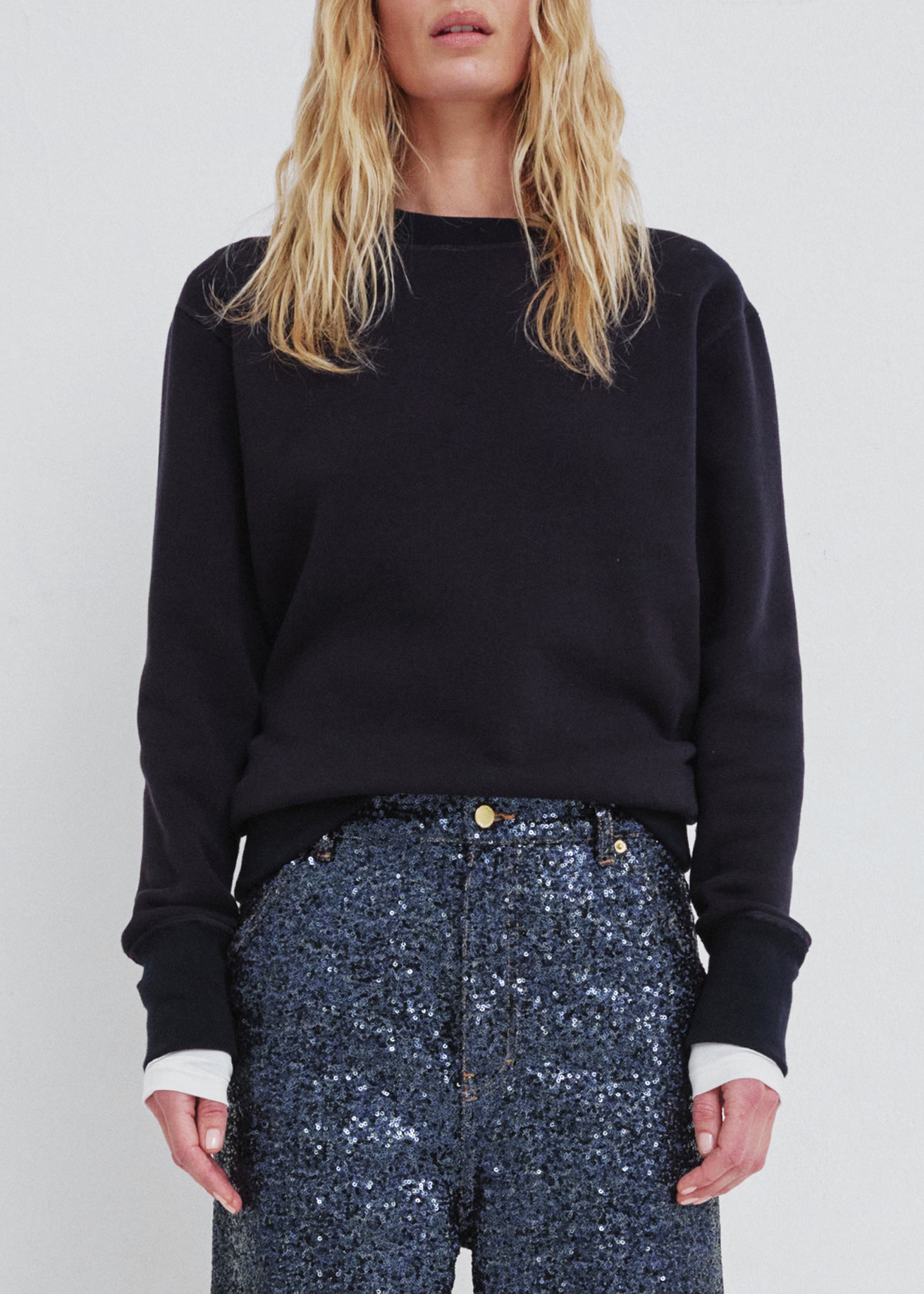 Darkpark You'll Never Take Me Off Cashmere Sweatshirt - Blue Navy - 4