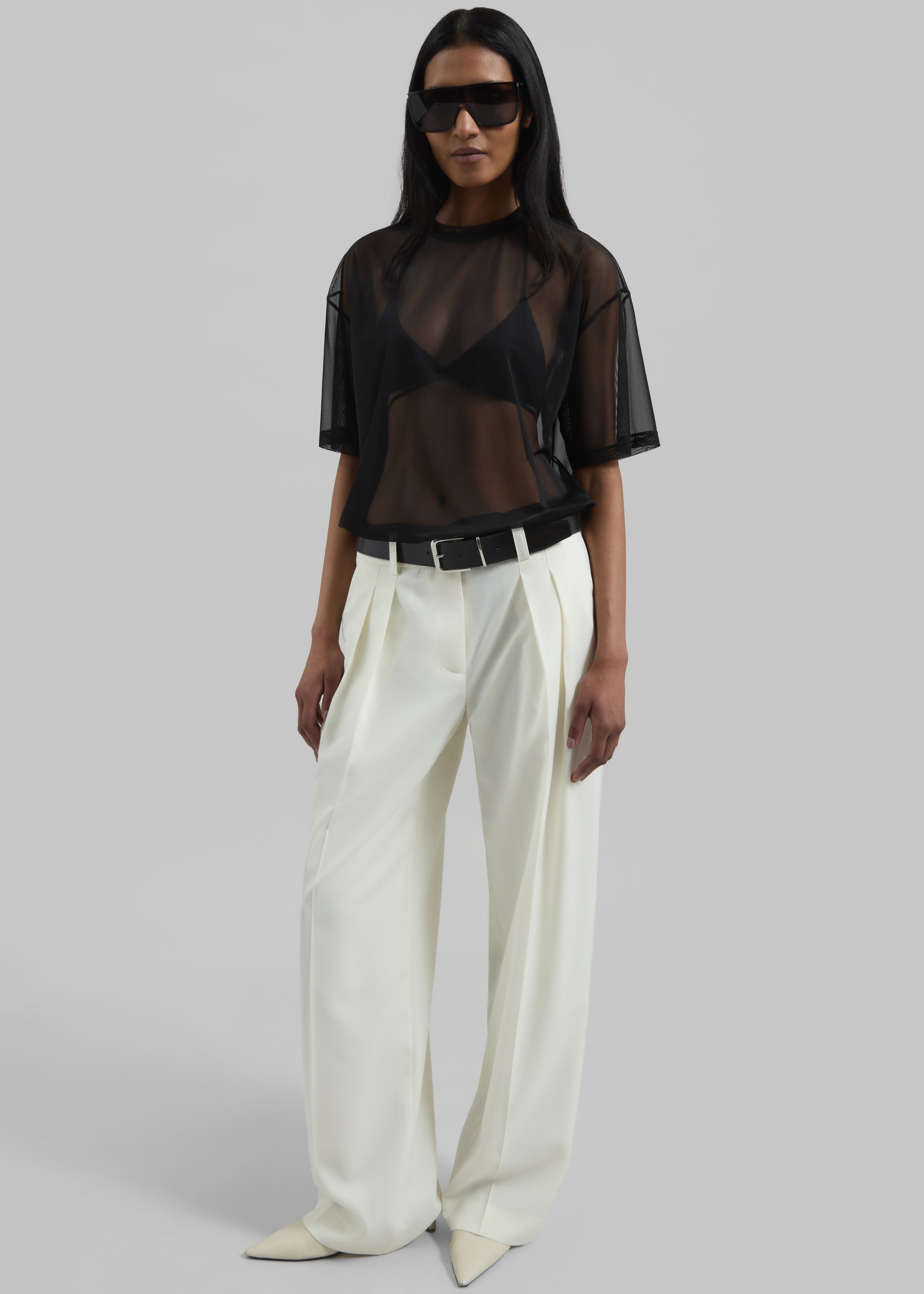 Daytona Pleated Trousers - Off White - 3