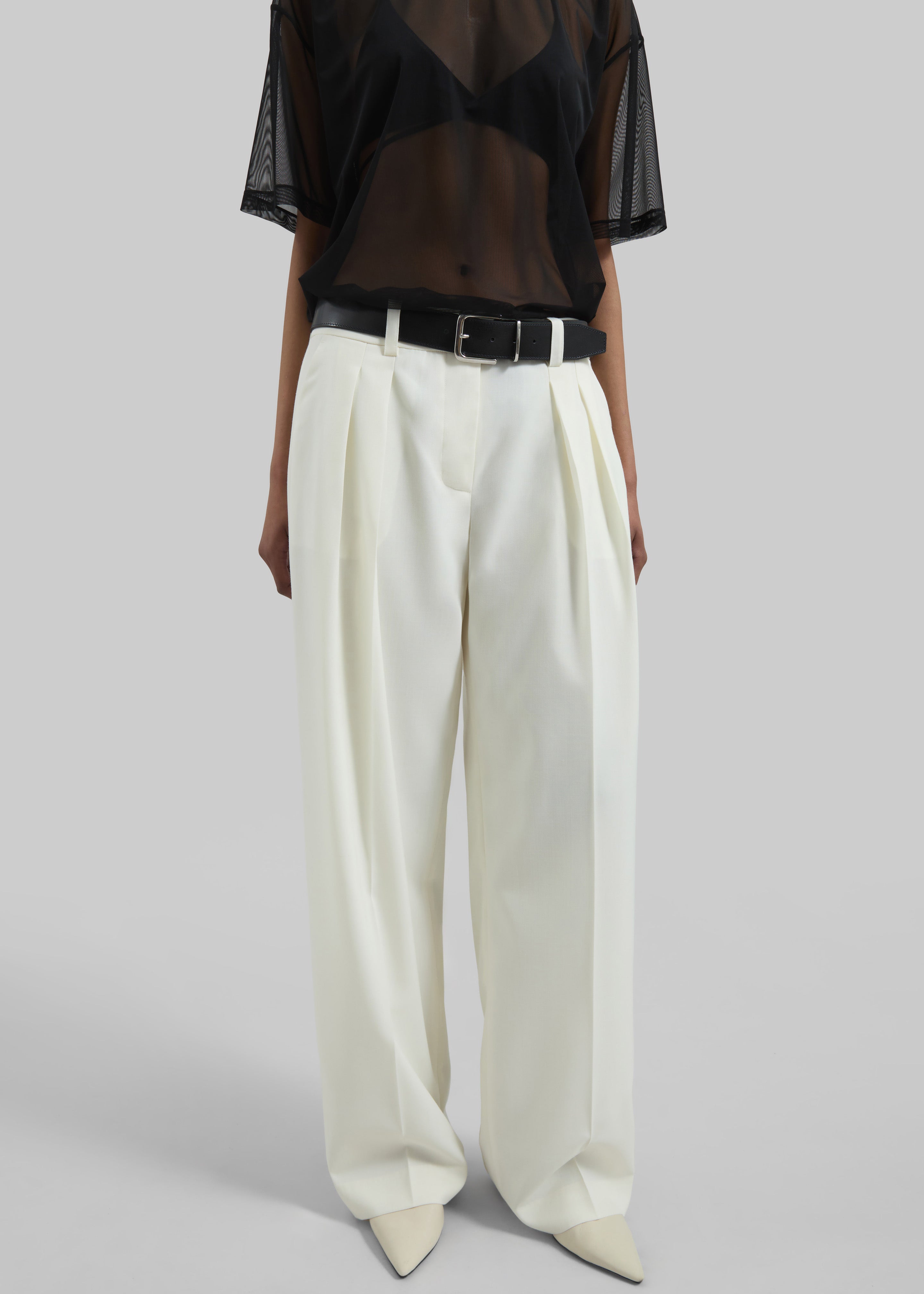 Daytona Pleated Trousers - Off White - 5