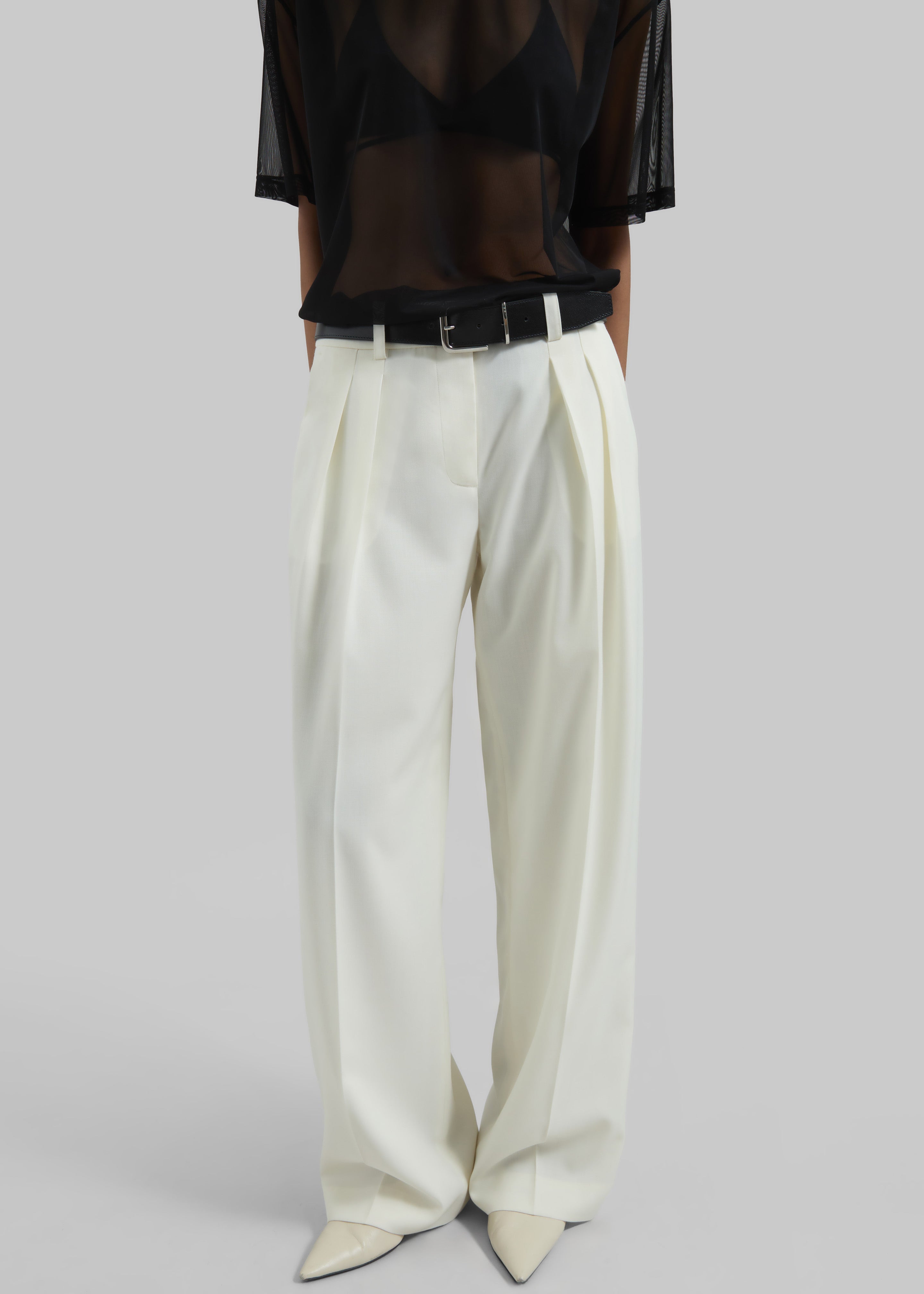 Daytona Pleated Trousers - Off White - 1