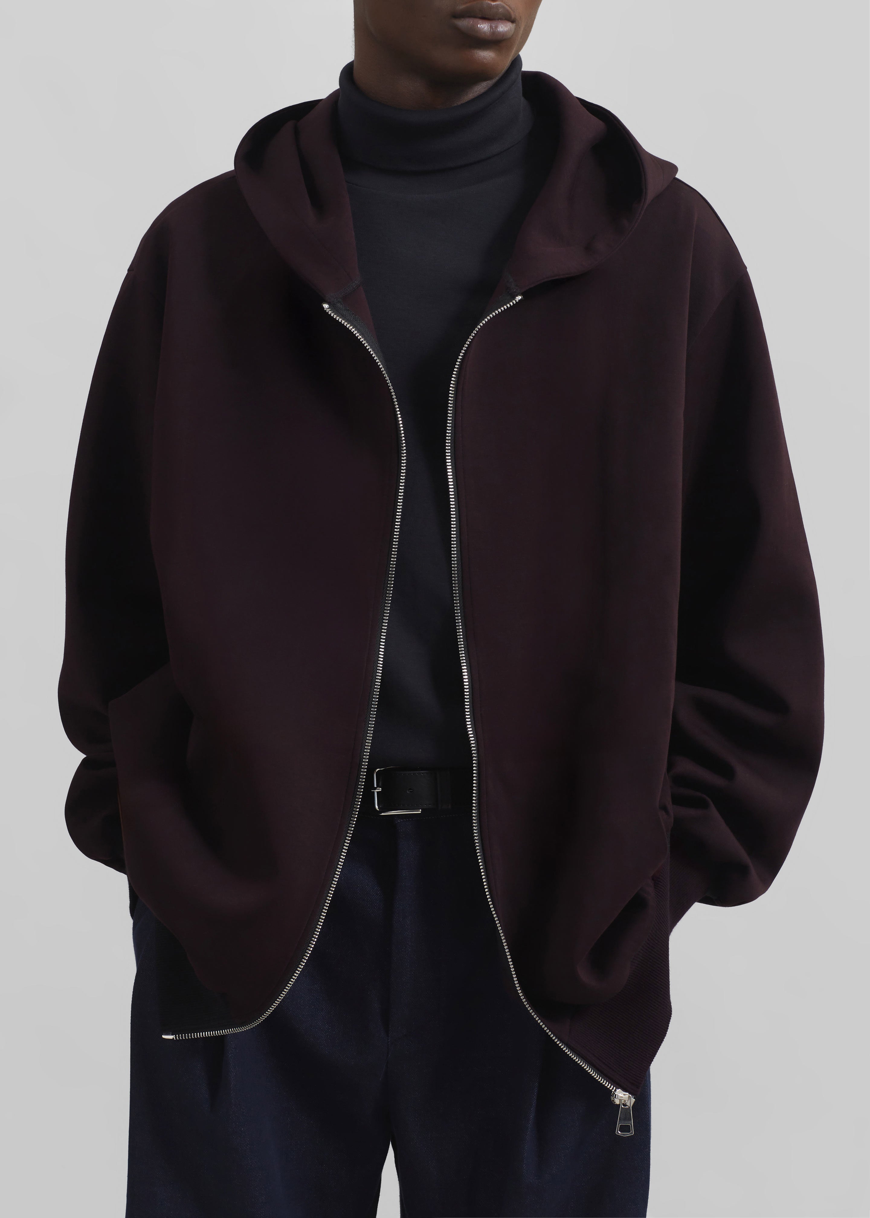Decker Zip-Up Hoodie - Dark Plum - 3