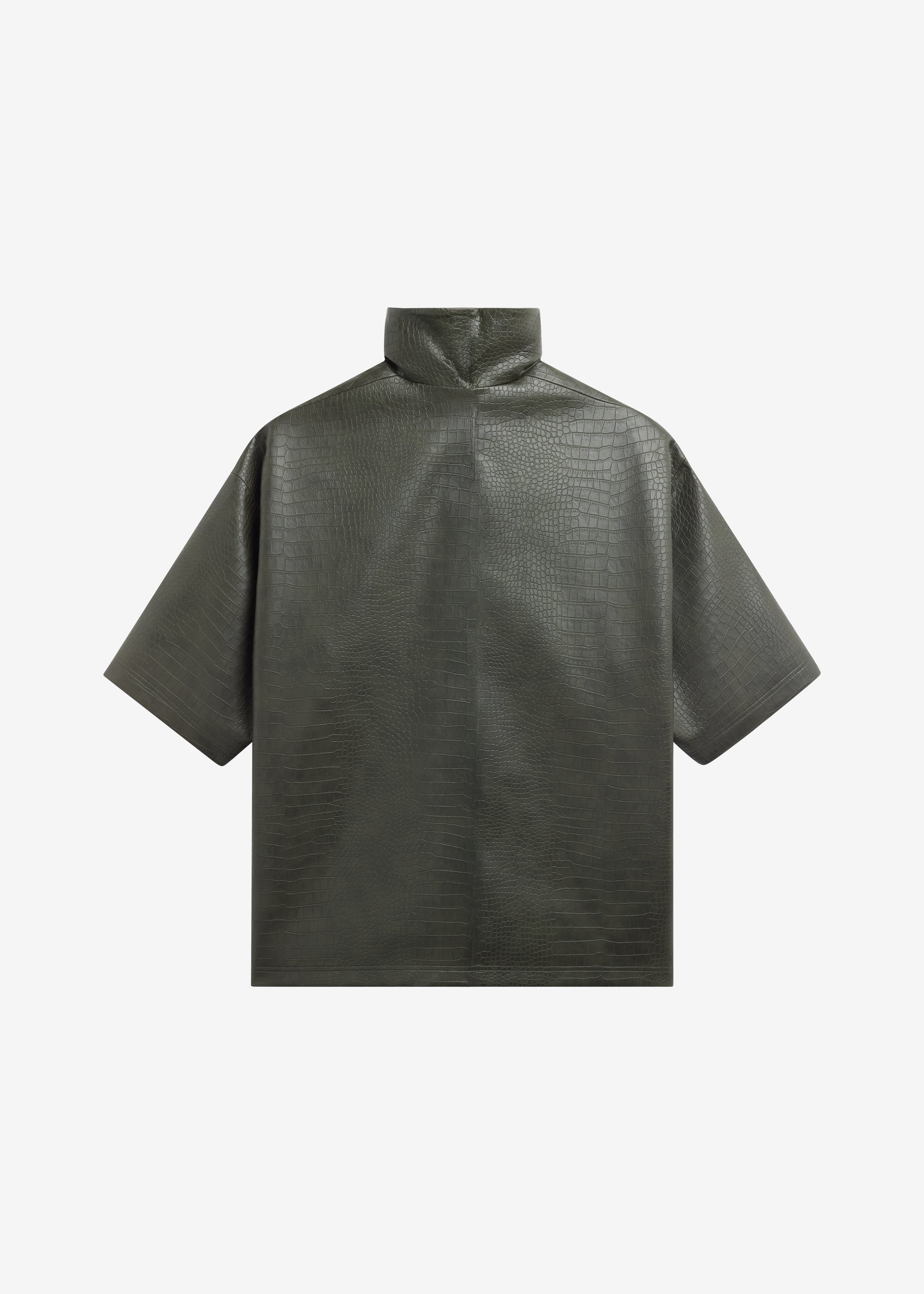 Delancey Faux Leather Croc Top - Dark Olive - 6
