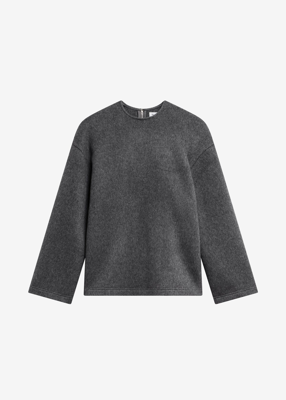 Delancey Long Sleeve Wool Top - Dark Grey Melange - 6
