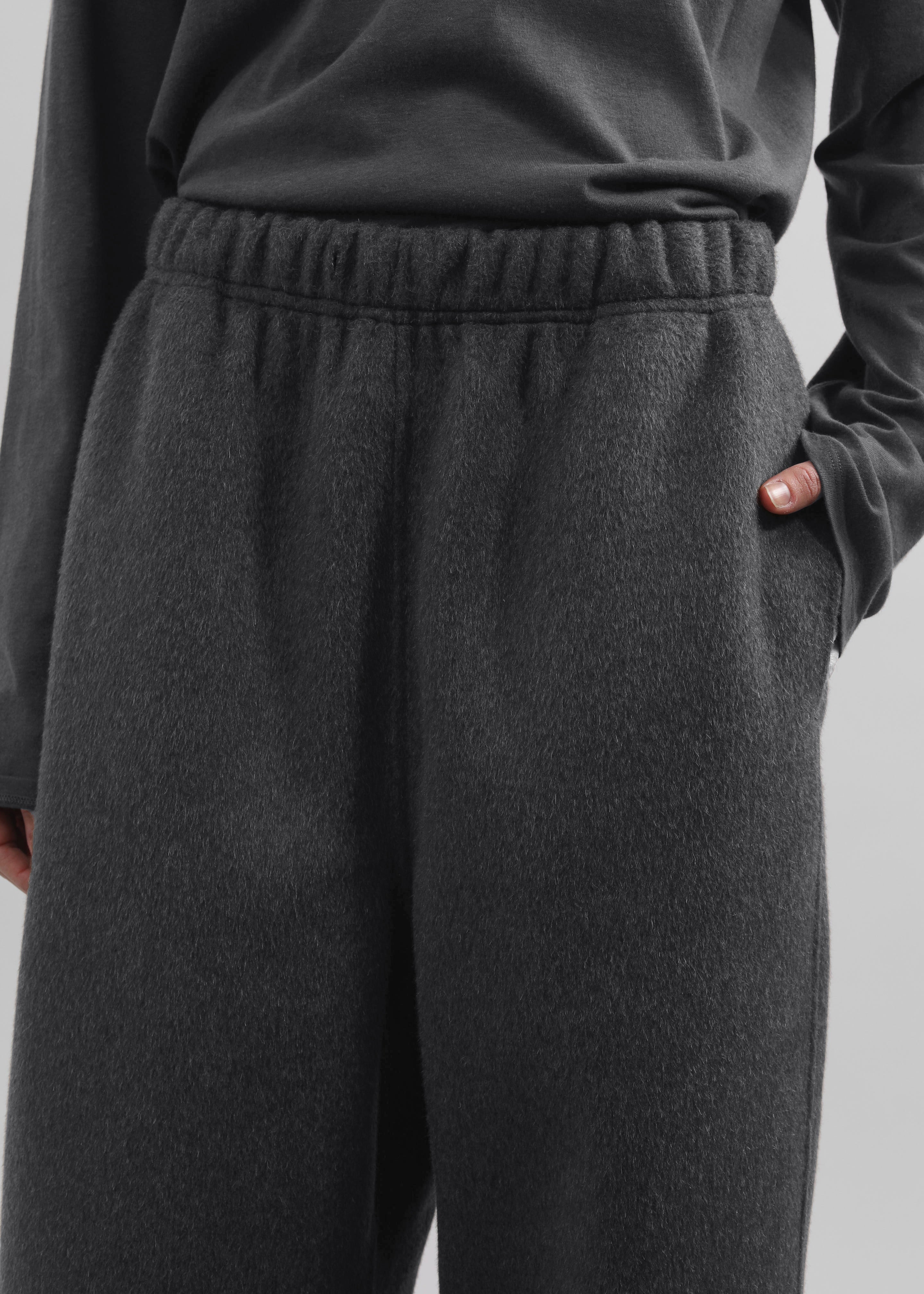 Delancey Wool Joggers - Dark Grey Melange - 3