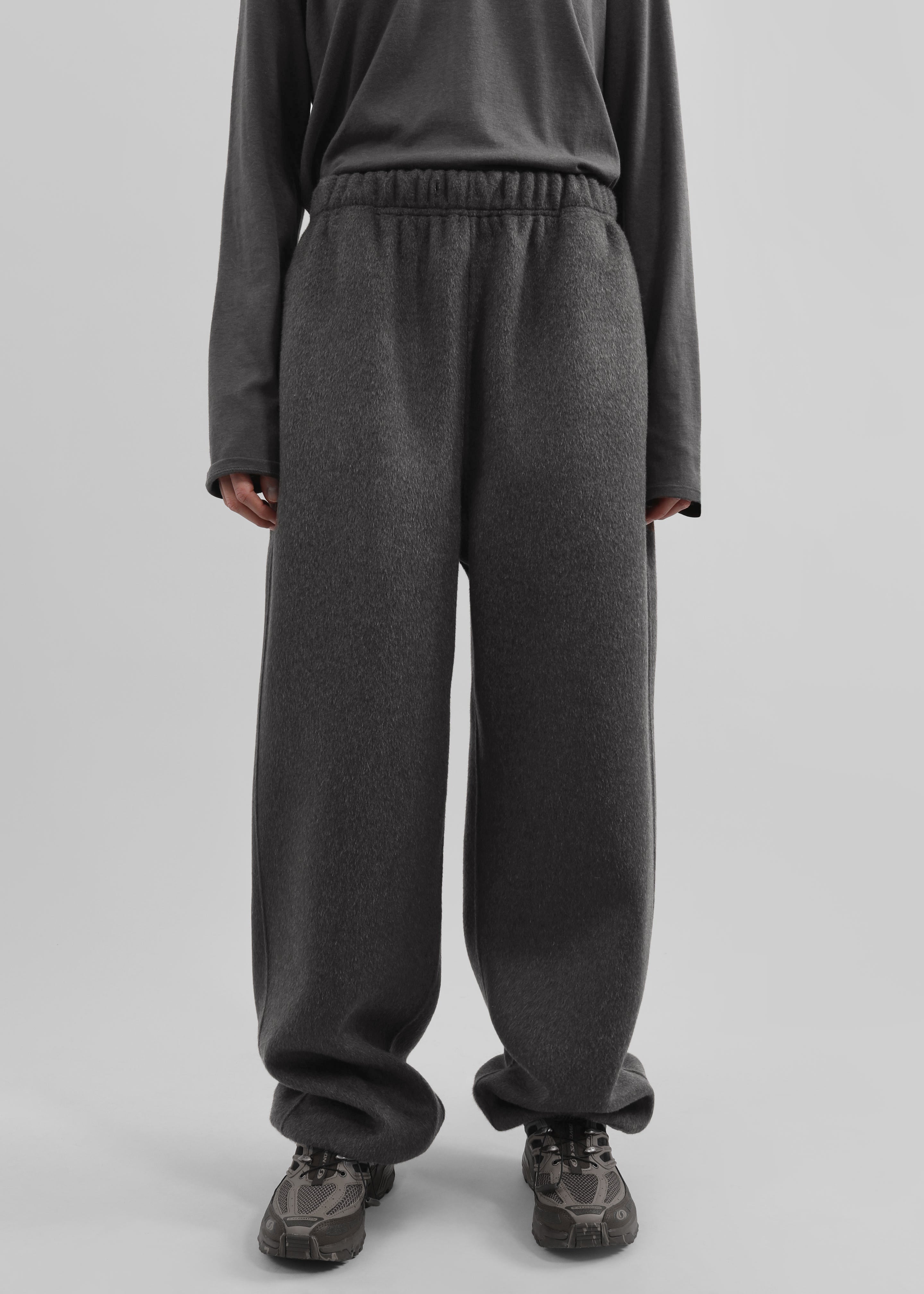 Delancey Wool Joggers - Dark Grey Melange - 2