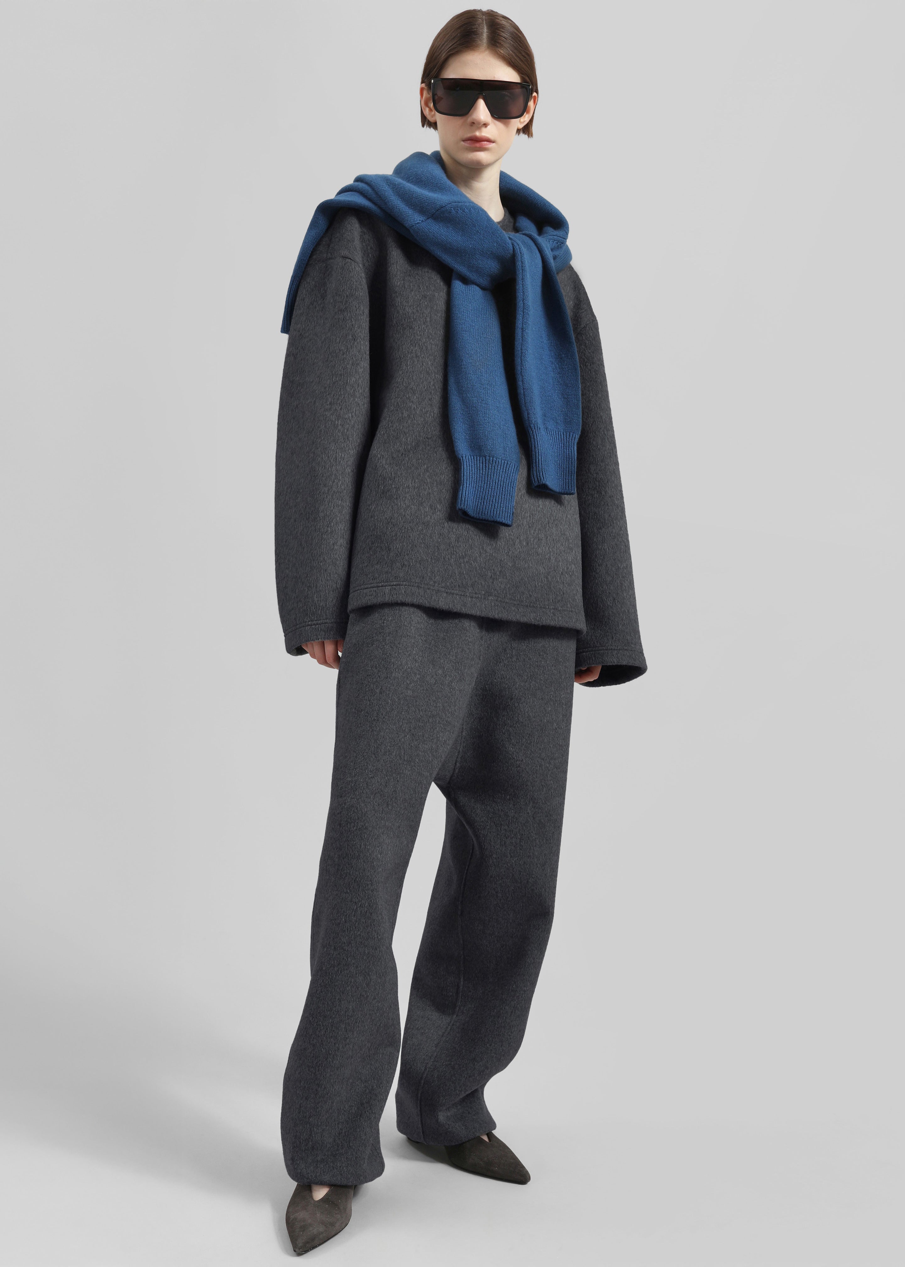 Delancey Wool Joggers - Dark Grey Melange - 1