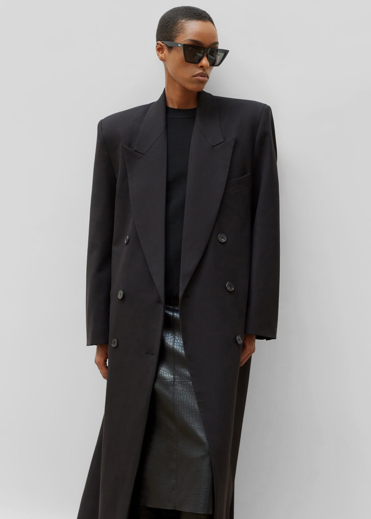 Delphina Long Coat - Black - 2