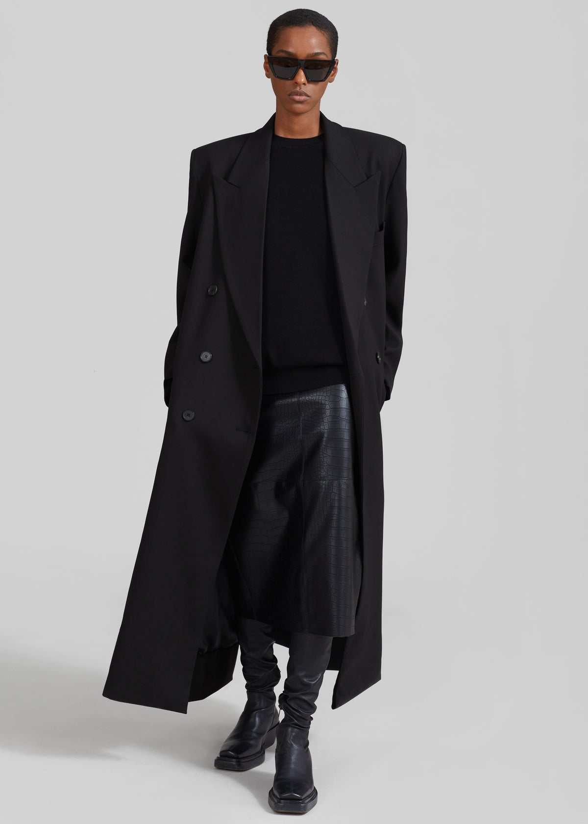 Delphina Long Coat - Black - 6