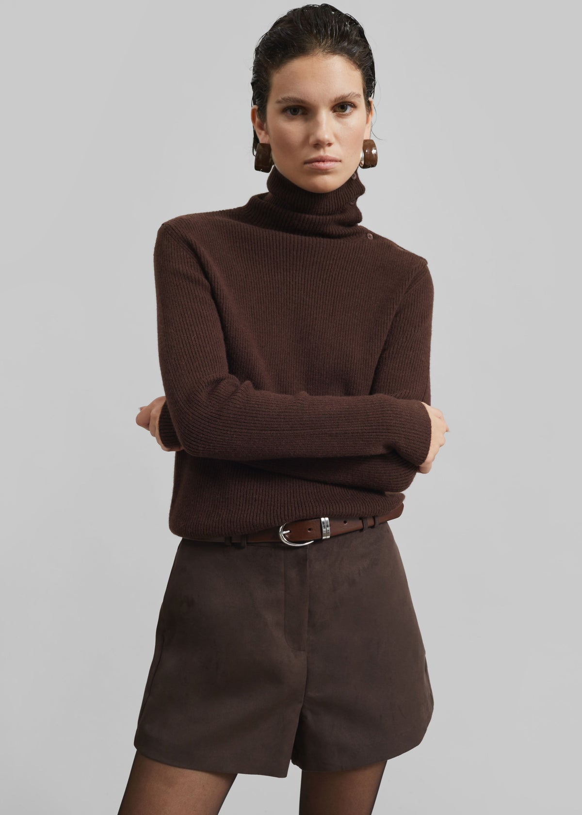Devar Turtleneck Sweater - Brown - 7