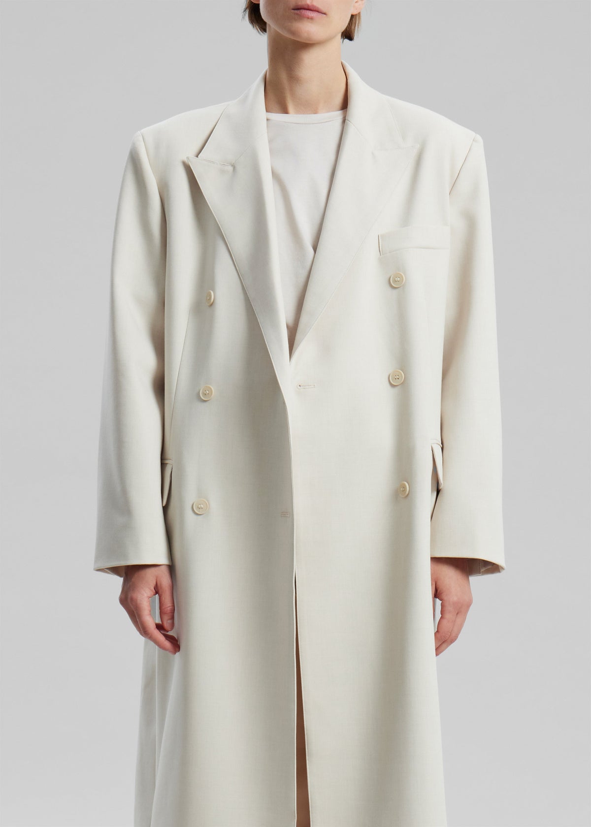 Dex Double Breasted Coat - Beige - 7