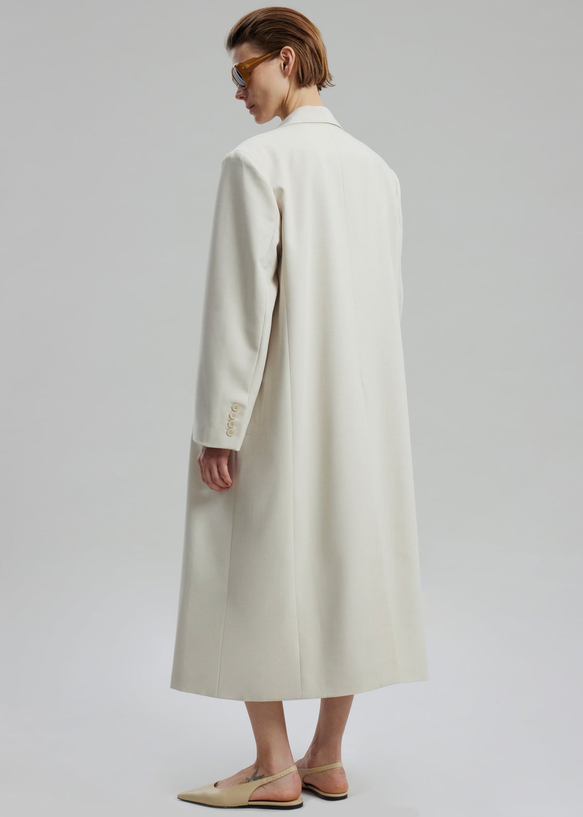 Dex Double Breasted Coat - Beige - 8