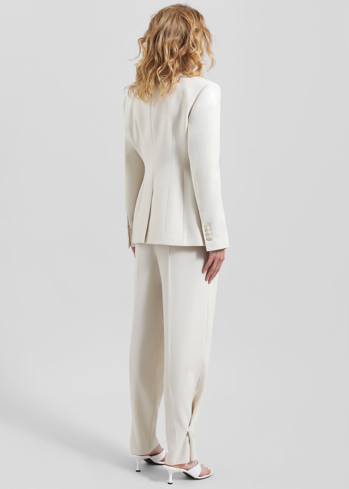 Dina Double Breasted Blazer - Cream - 6