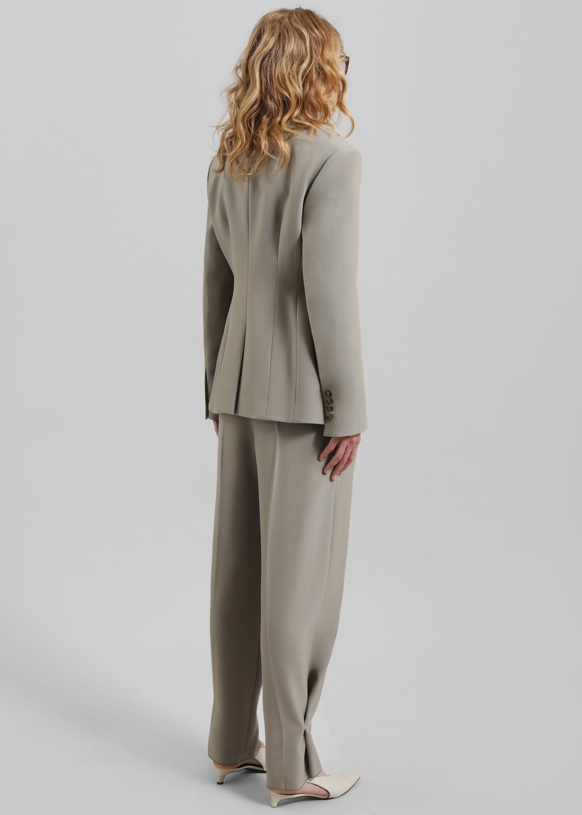 Dina Double Breasted Blazer - Light Taupe - 8