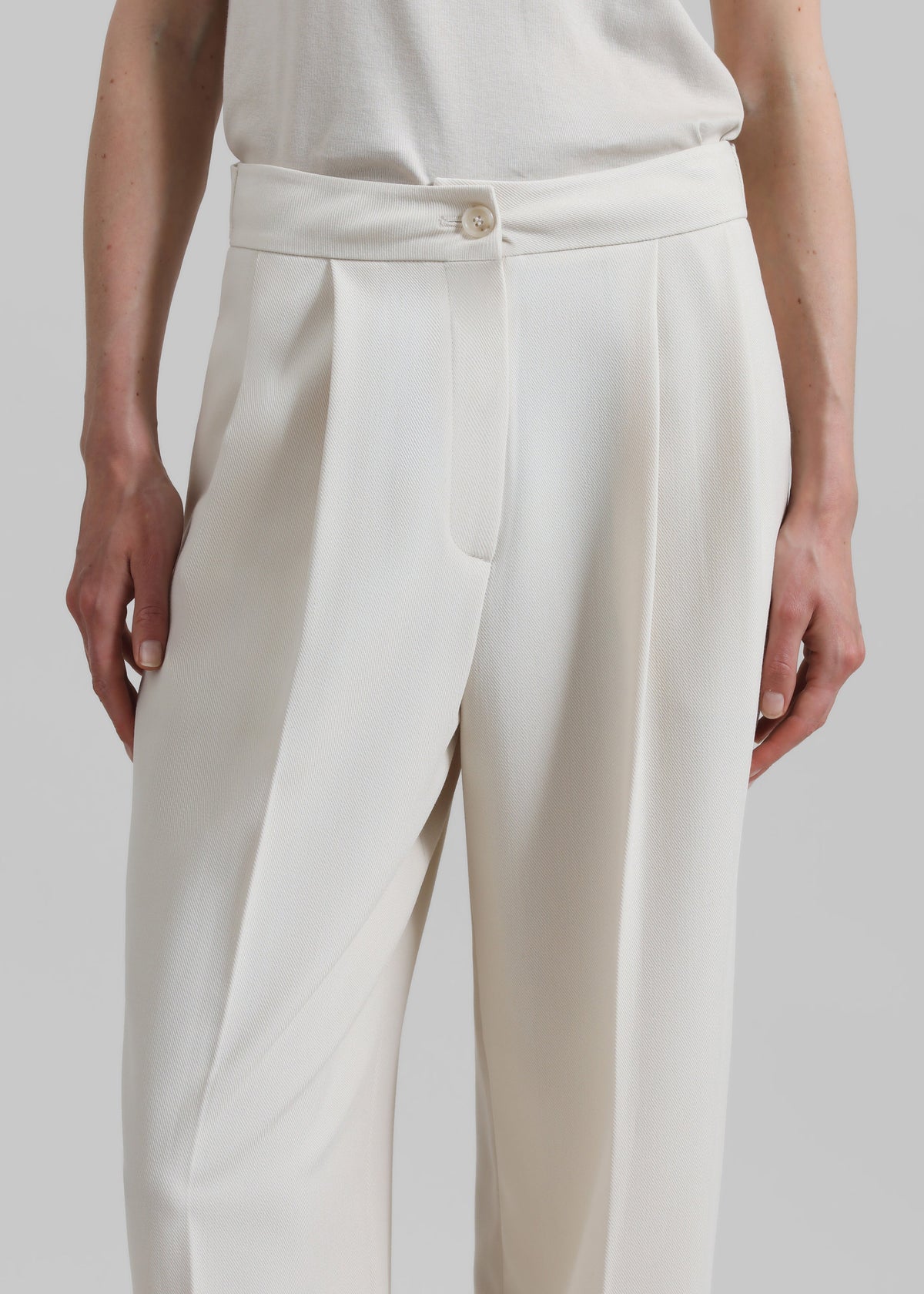 Dina Pleated Trousers - Cream - 5