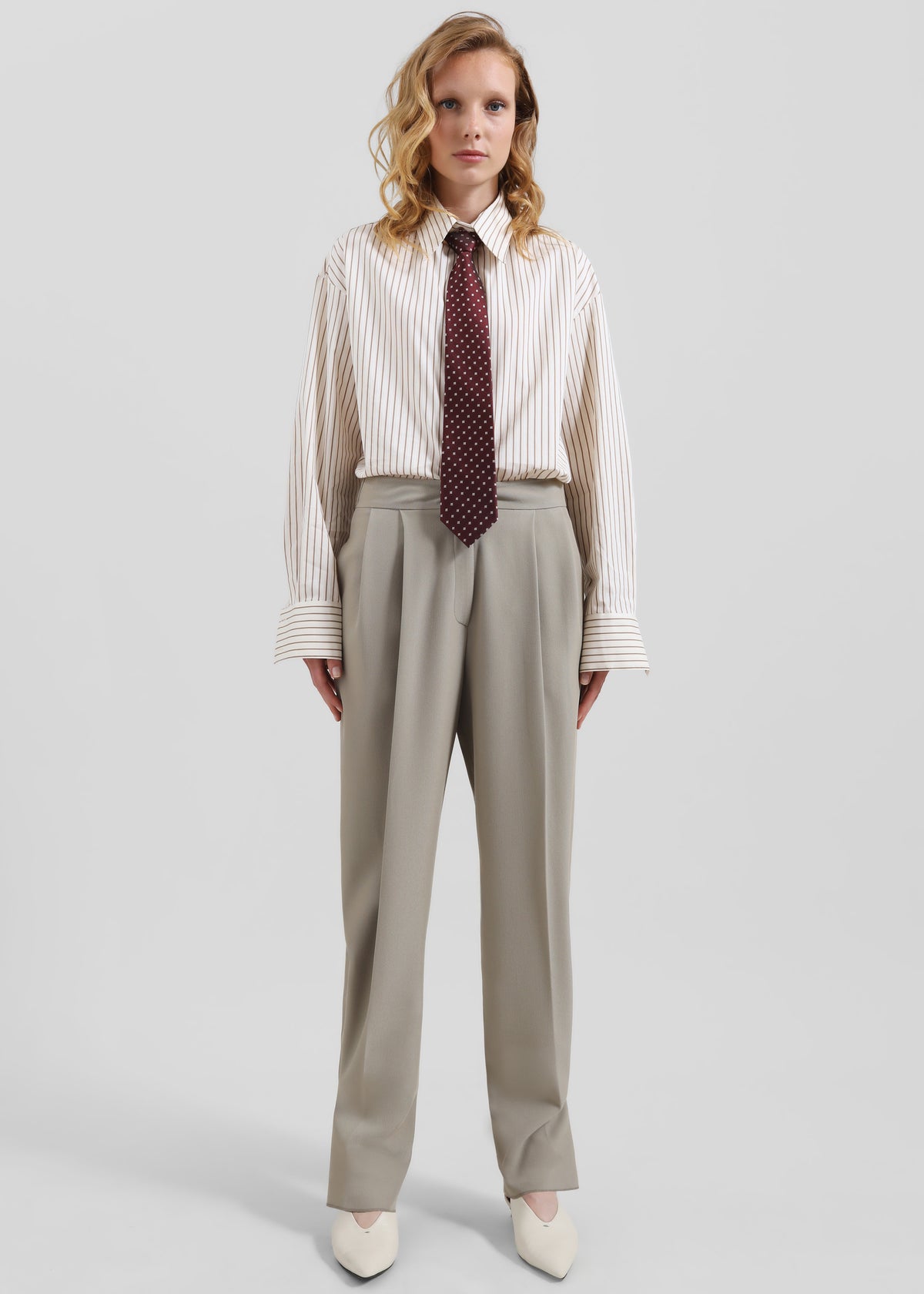 Dina Pleated Trousers - Light Taupe - 1