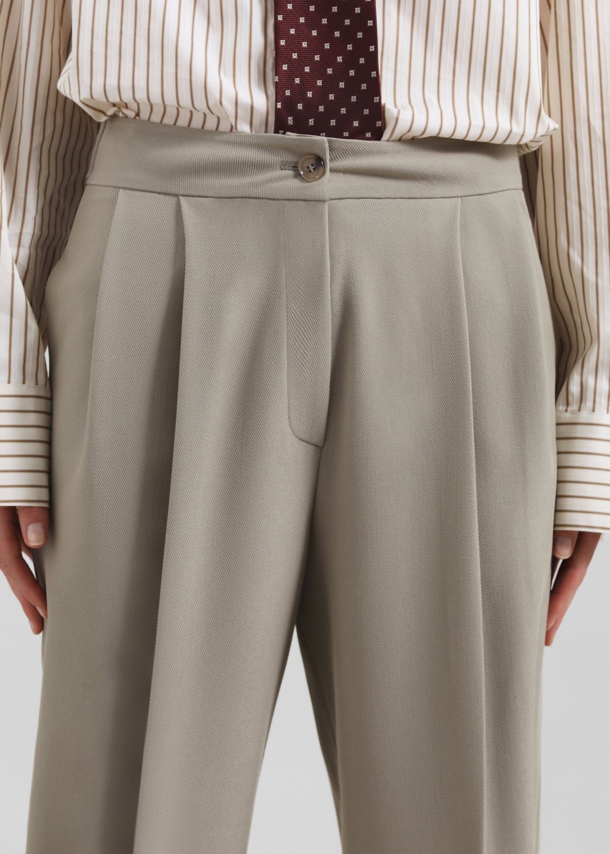Dina Pleated Trousers - Light Taupe - 4
