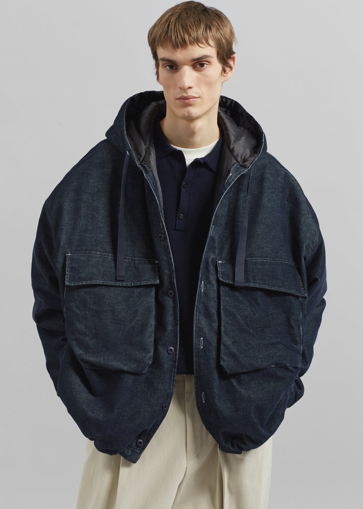 Donovan Padded Denim Jacket - Dark Wash - 1