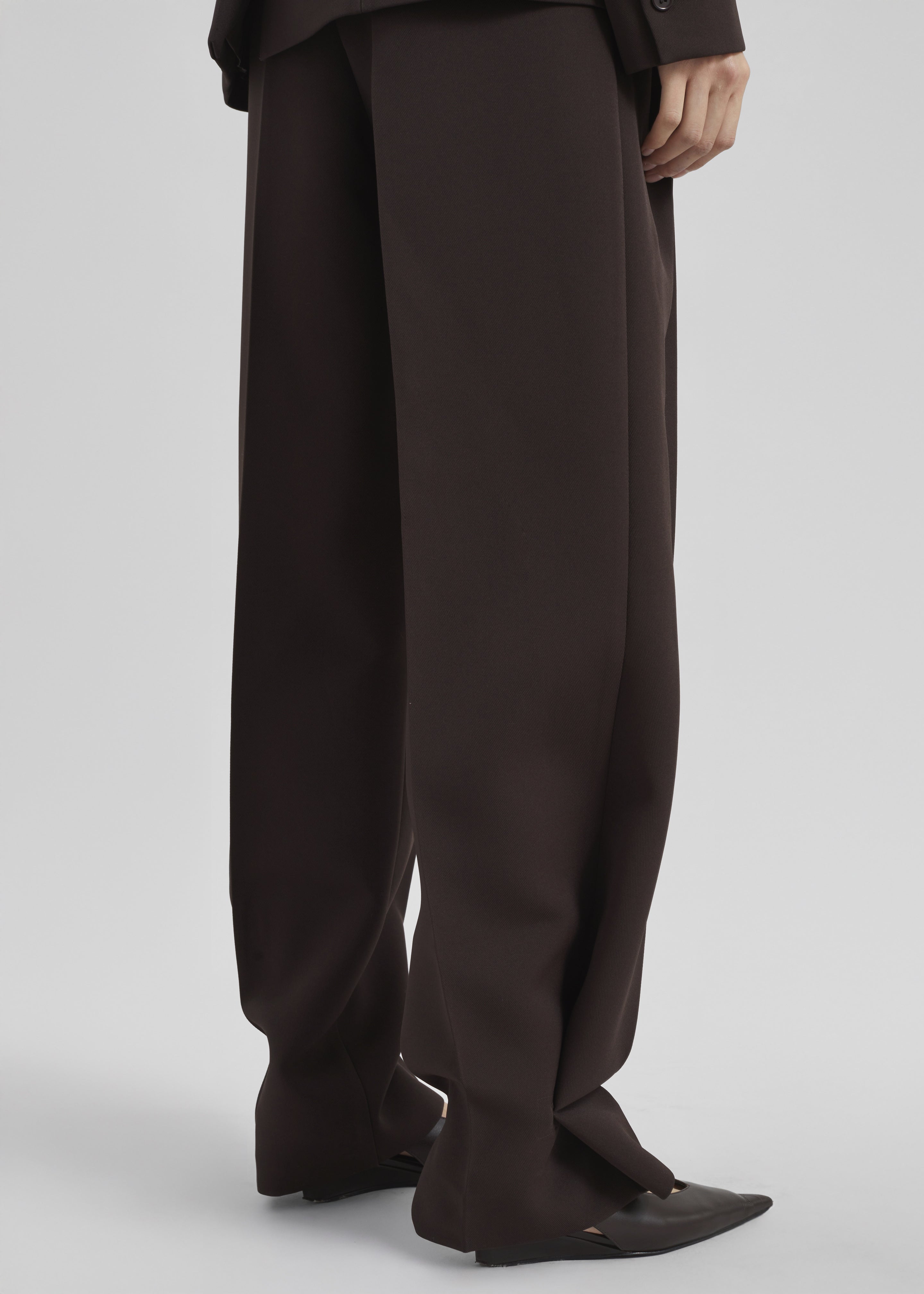 Doyer Pleated Trousers - Brown - 3