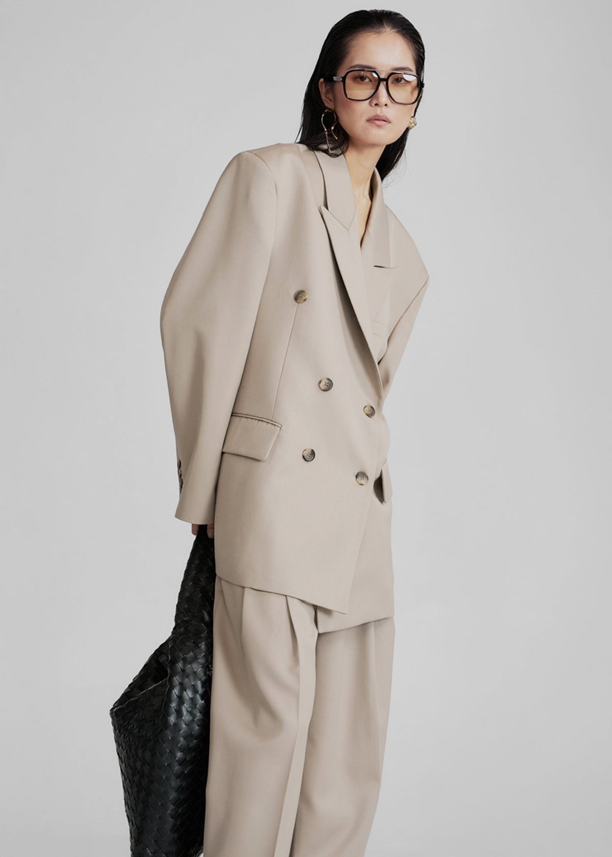 Dunbar Double-Breasted Blazer - Taupe - 7