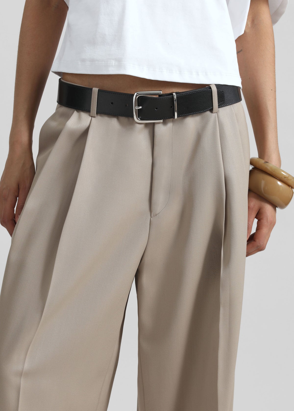 Dunbar Pleated Trousers - Taupe - 4