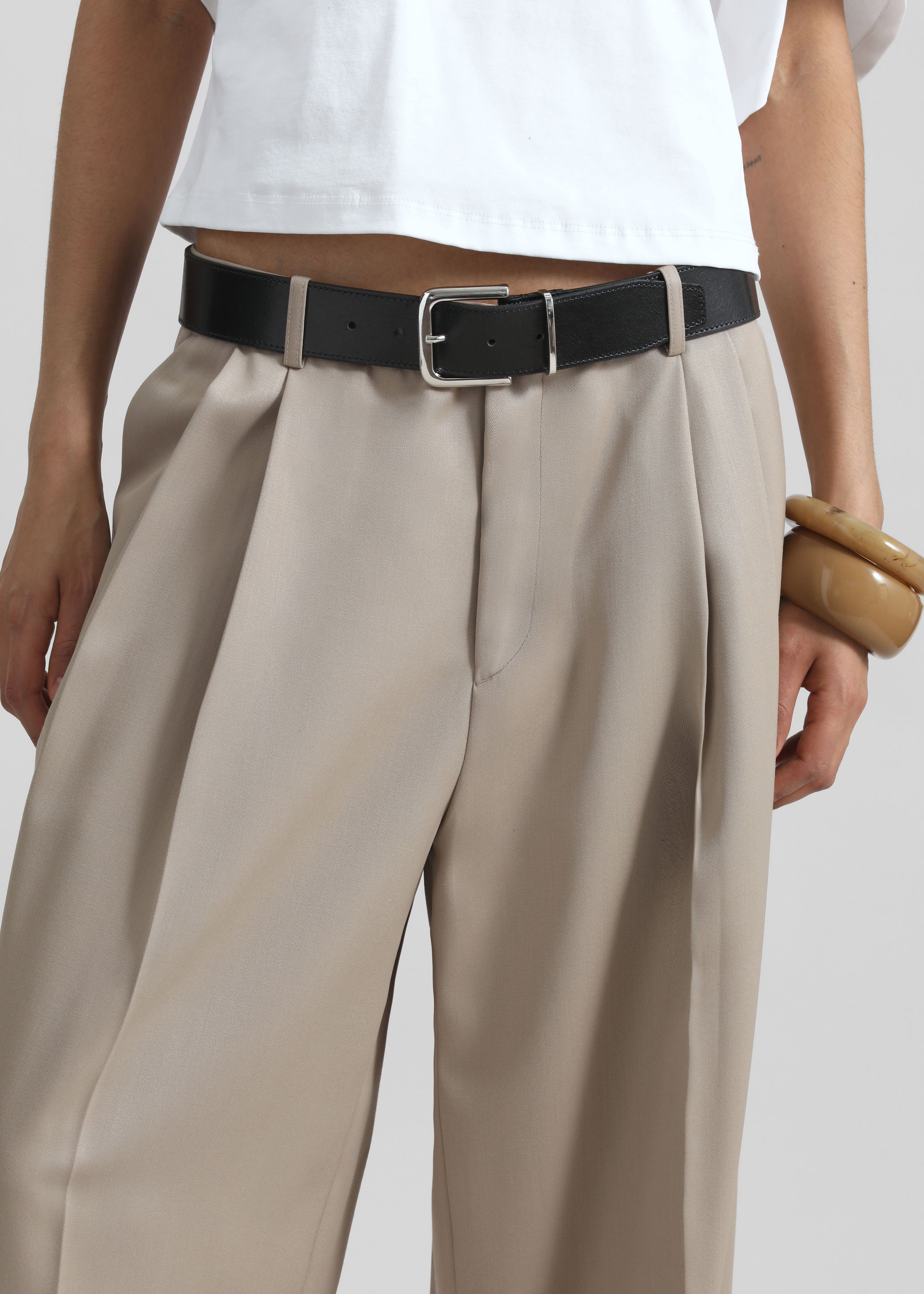 Dunbar Pleated Trousers - Taupe - 4