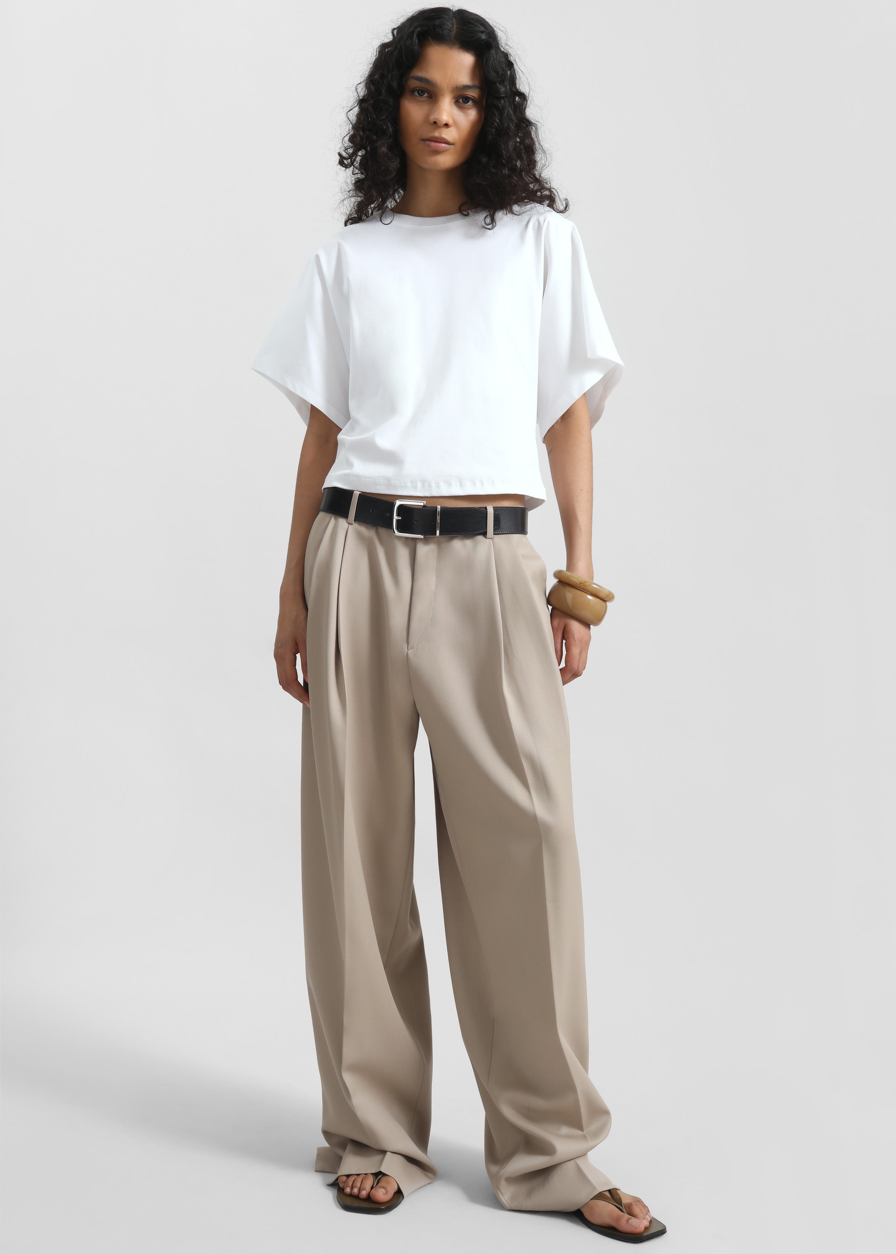 Dunbar Pleated Trousers - Taupe - 2
