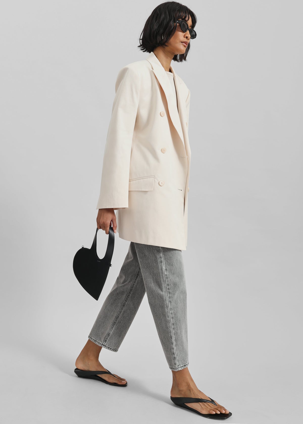 Dunleer Double-Breasted Blazer - Cream - 6