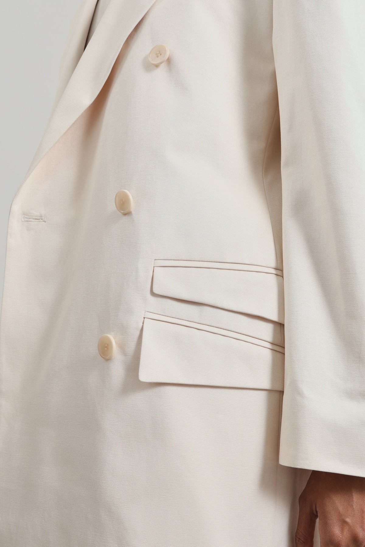 Dunleer Double-Breasted Blazer - Cream - 4