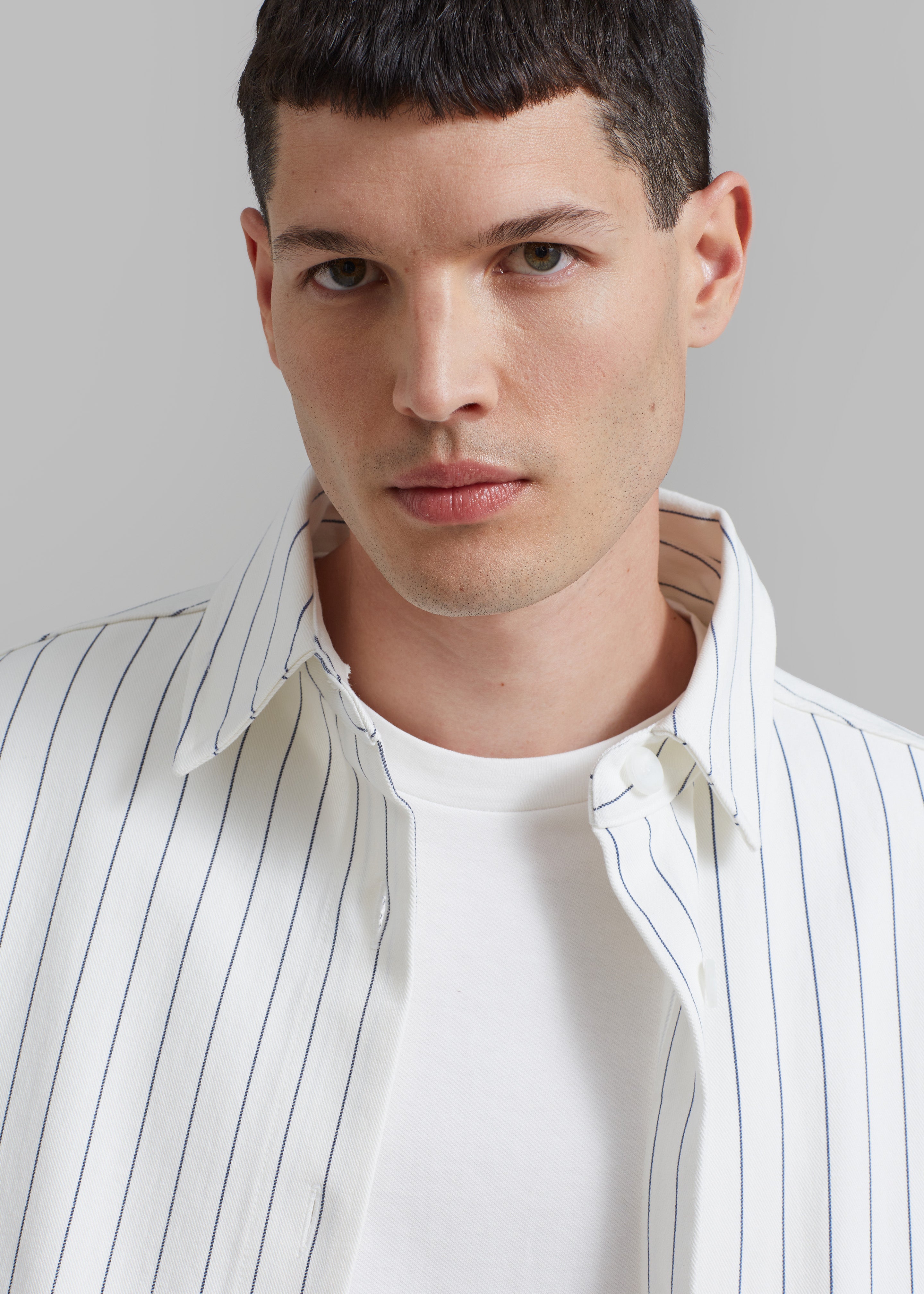 Dallas Denim Overshirt - Blue Pinstripe - 15