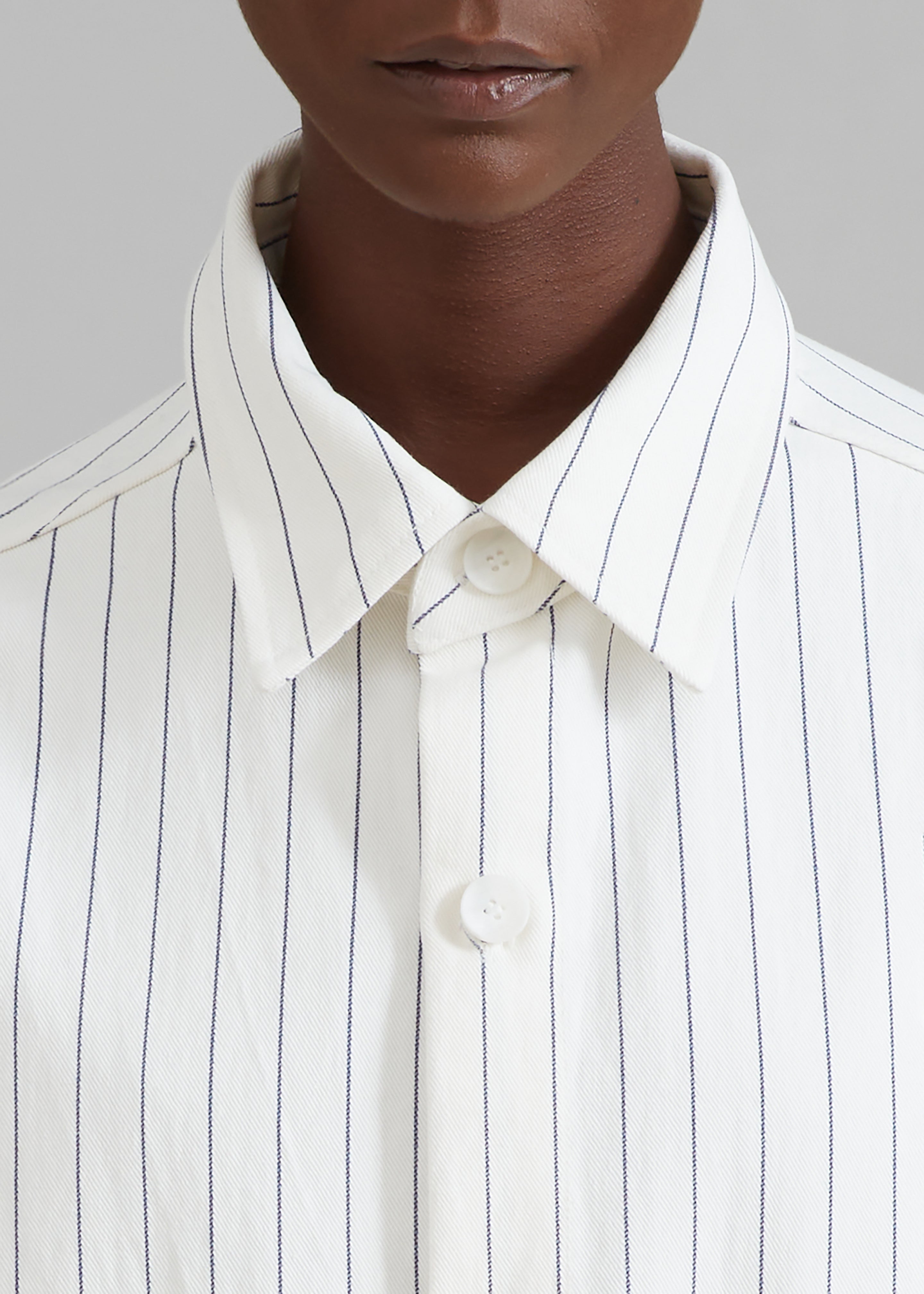 Dallas Denim Overshirt - Blue Pinstripe - 8