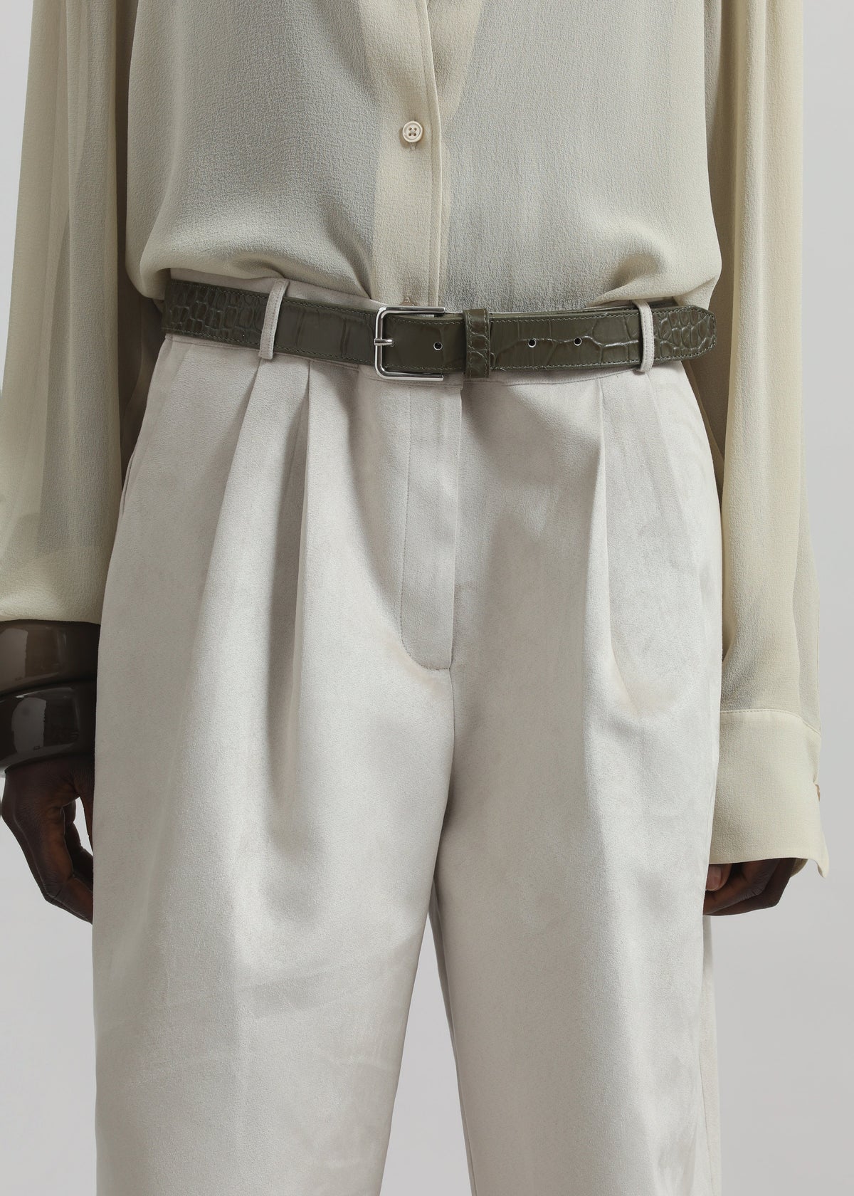 Edale Faux Suede Bermuda Shorts - Light Beige - 4