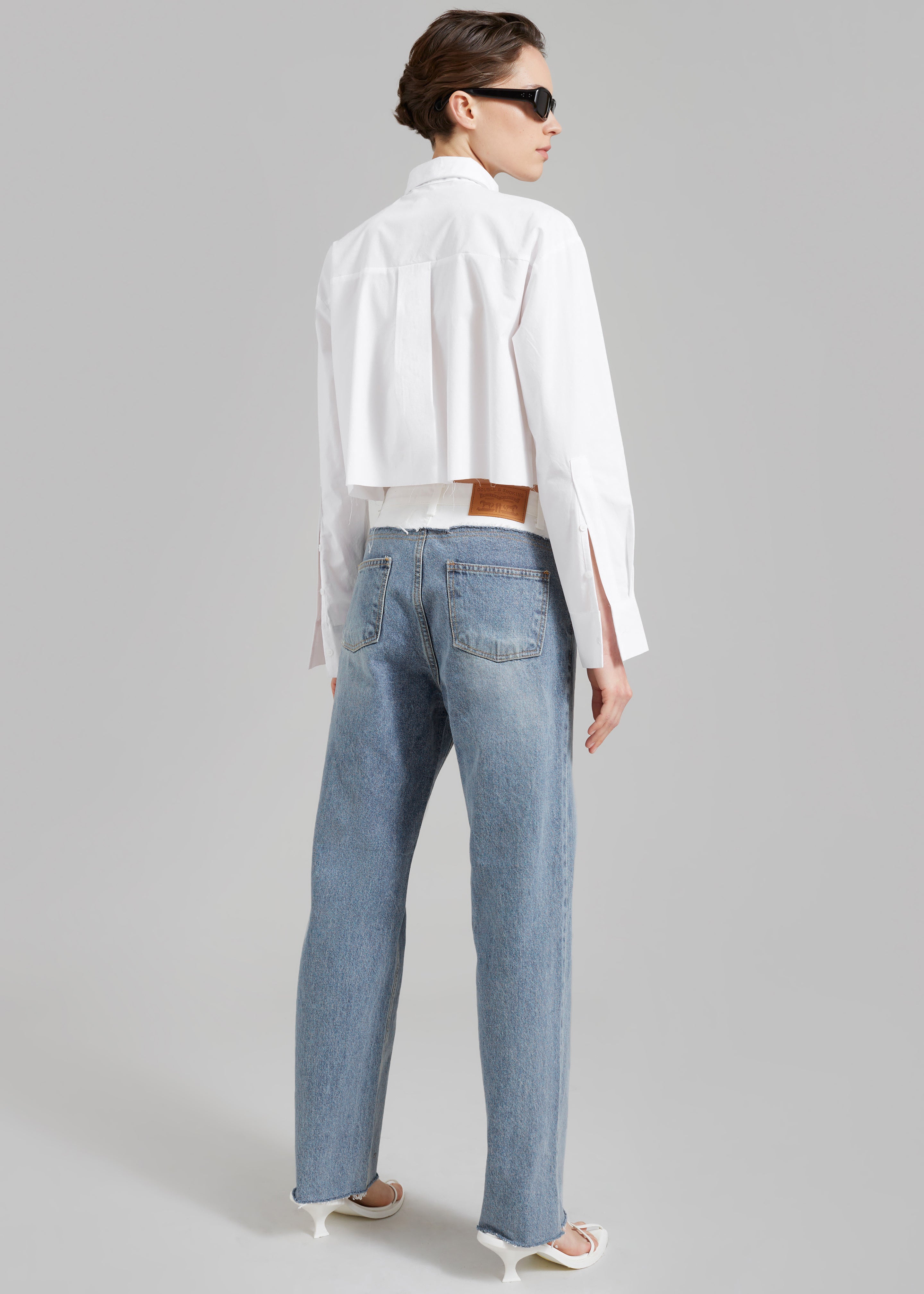 Elijah Contrast Jeans - White/Worn Wash - 10