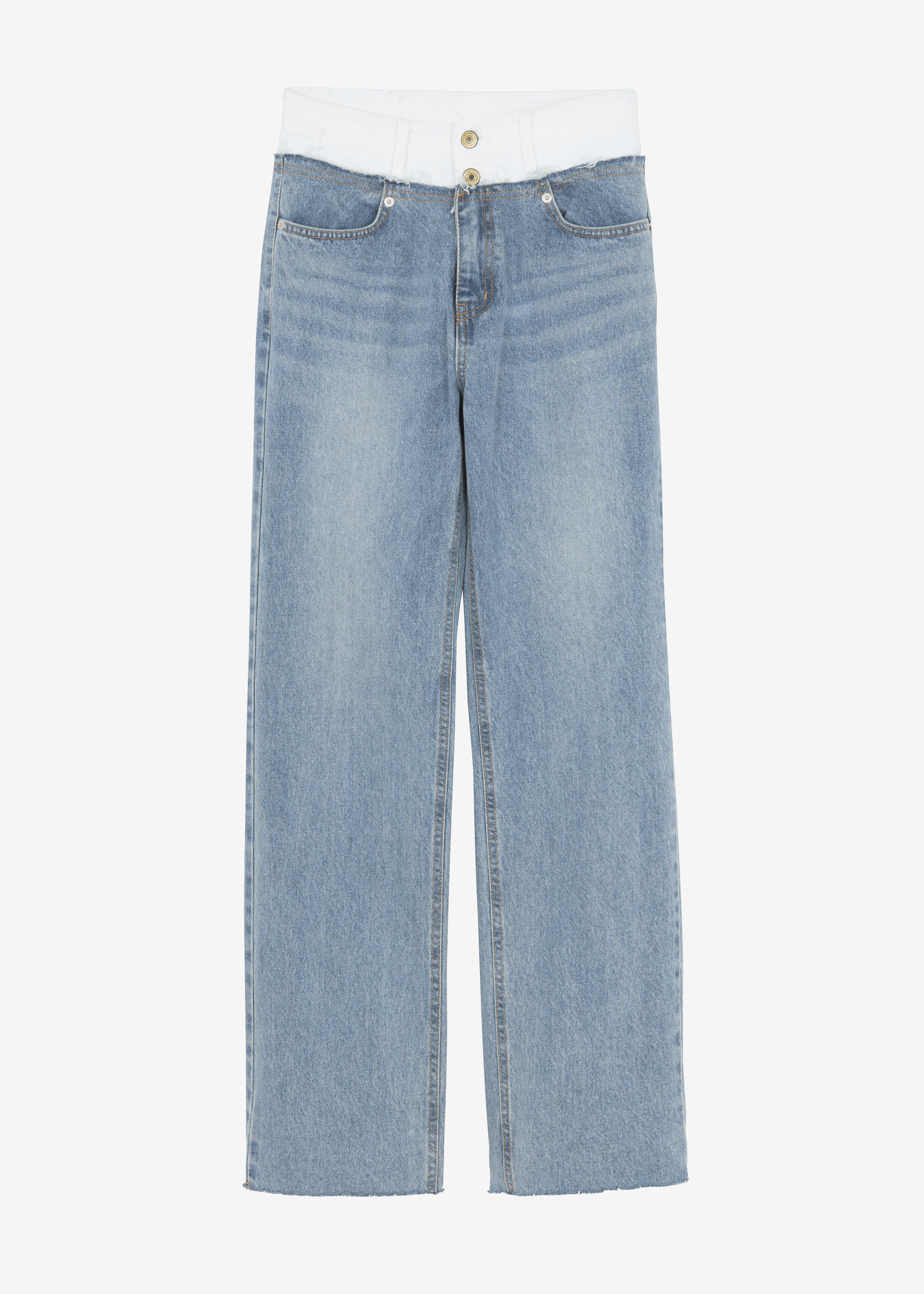 Elijah Contrast Jeans - White/Worn Wash - 11