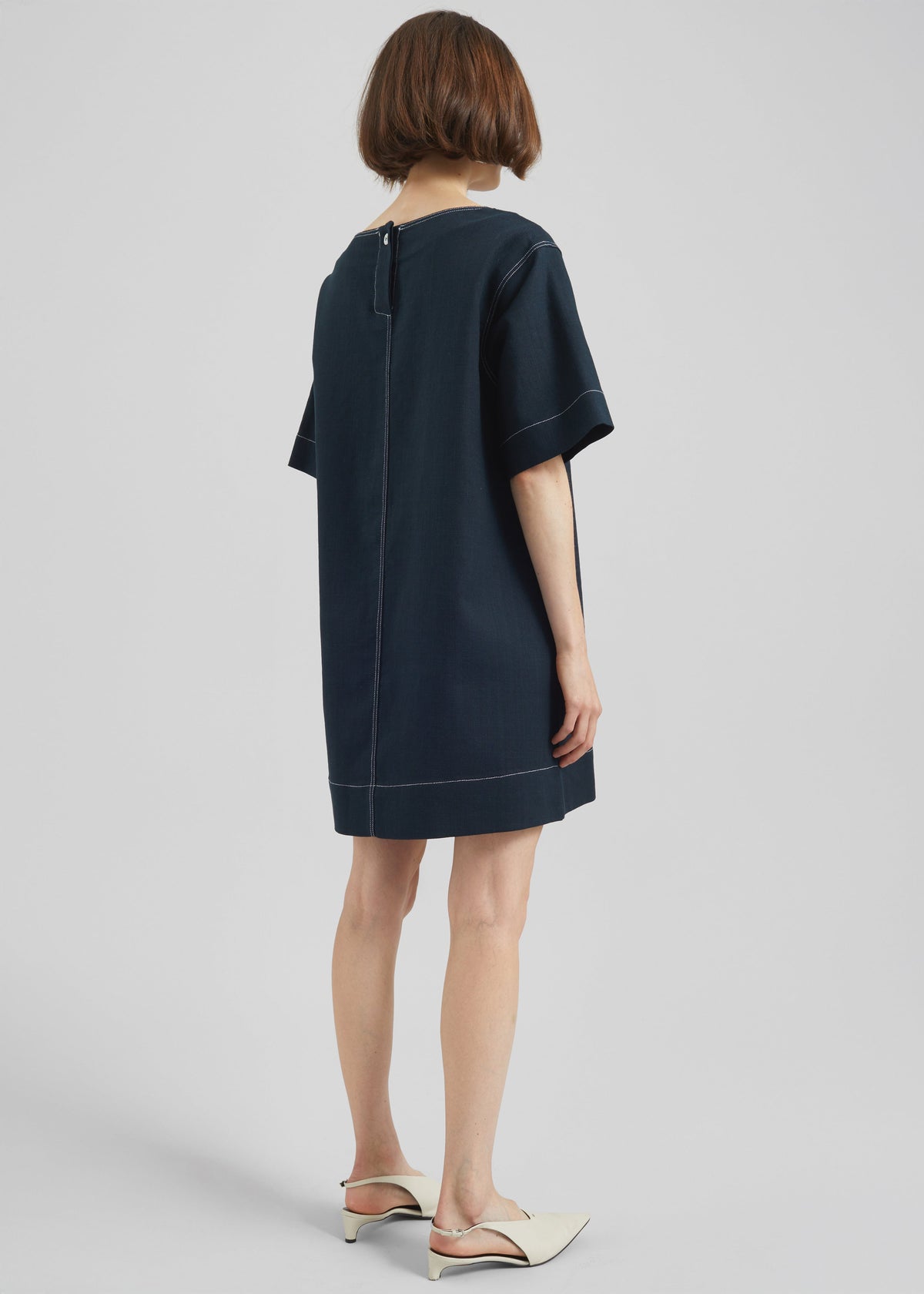 Ellerton Contrast Stitch Dress - Dark Navy - 7
