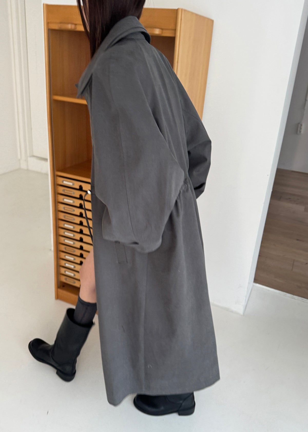 Elrod Drawstring Trench - Grey - 6