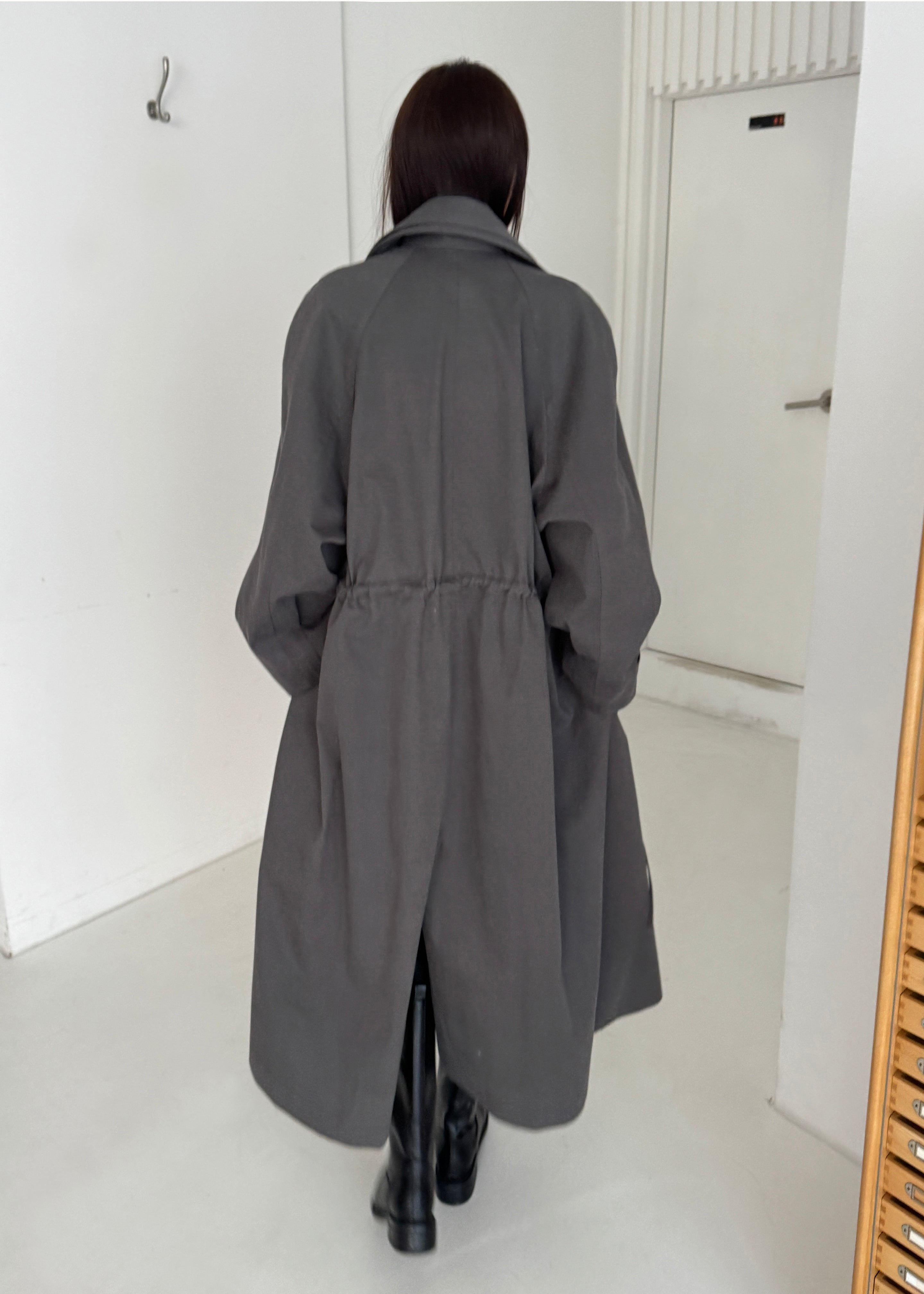 Elrod Drawstring Trench - Grey - 7