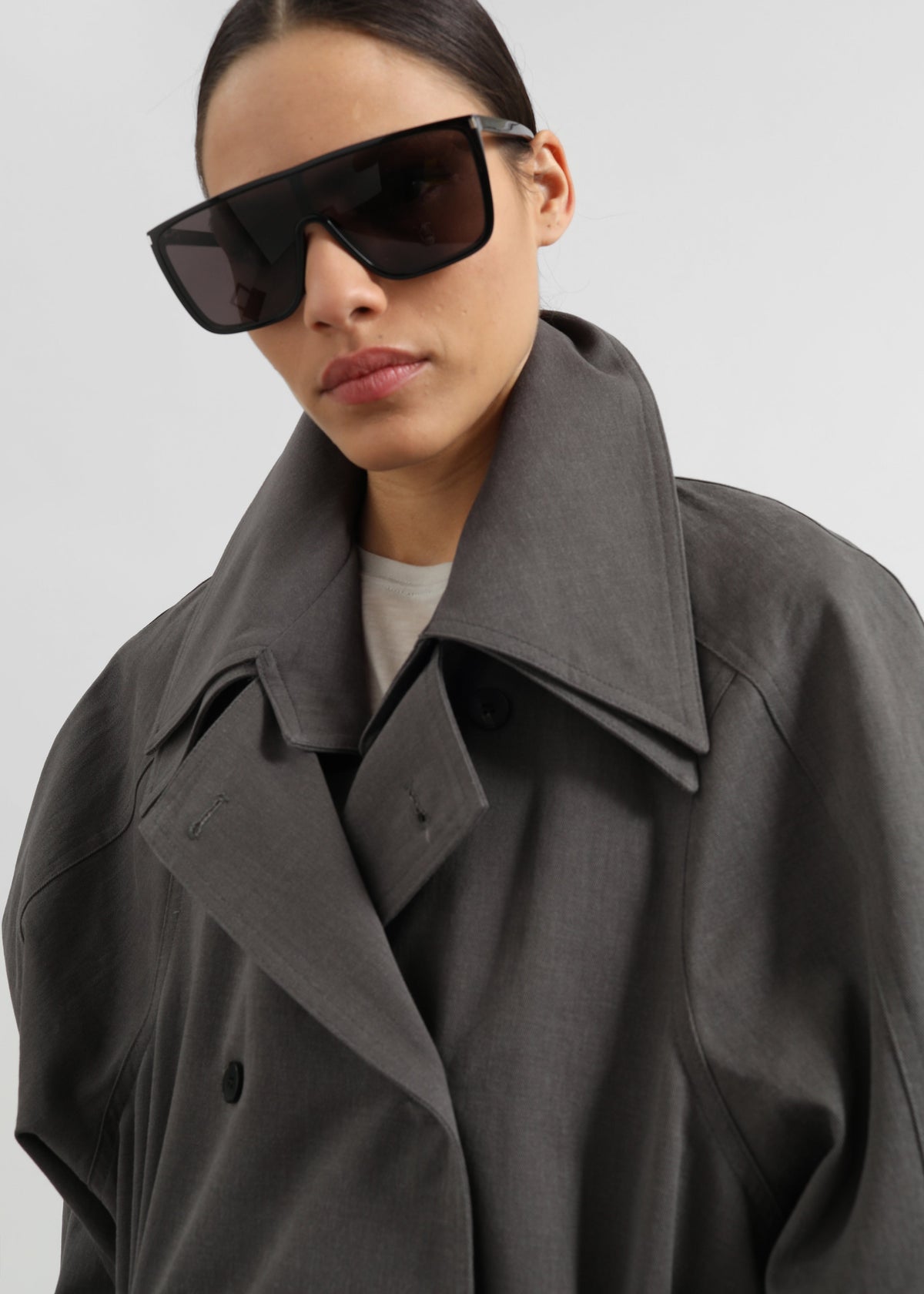 Elrod Drawstring Trench - Grey - 5