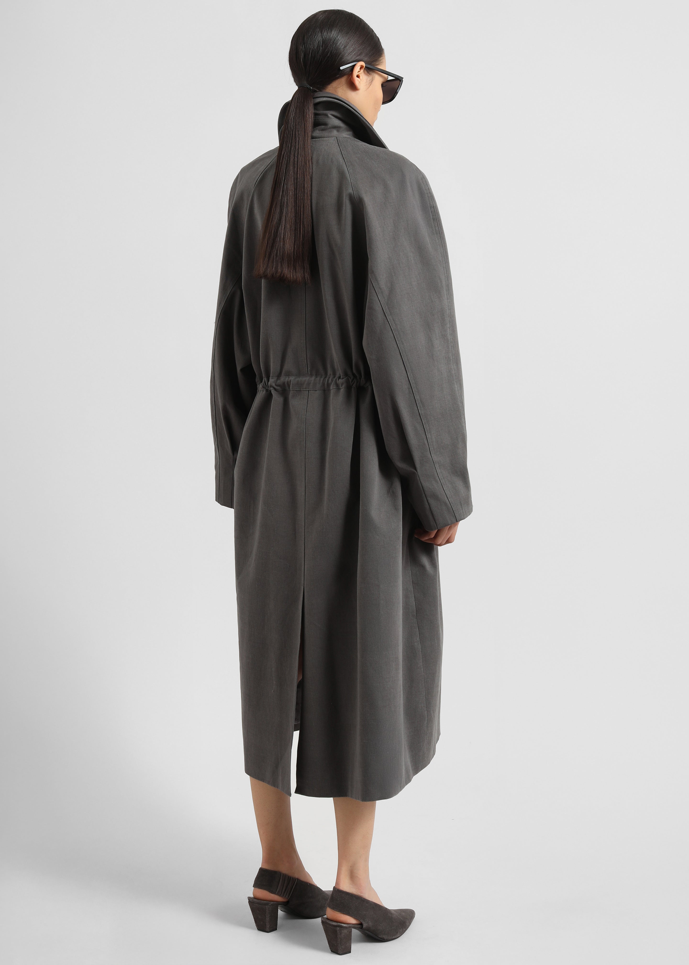 Elrod Drawstring Trench - Grey - 10