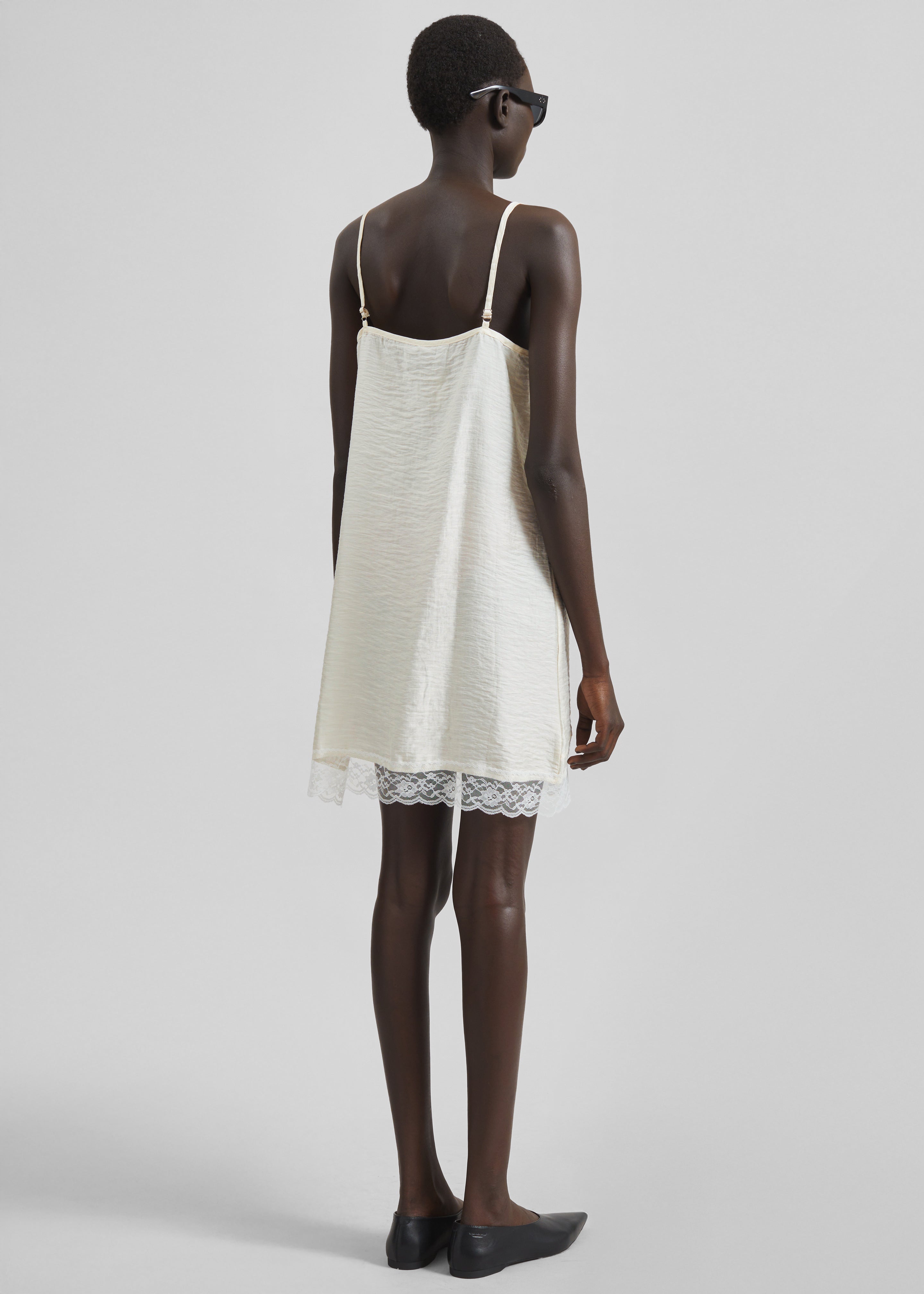 Elvina Lace Trim Slip Dress - Cream - 8