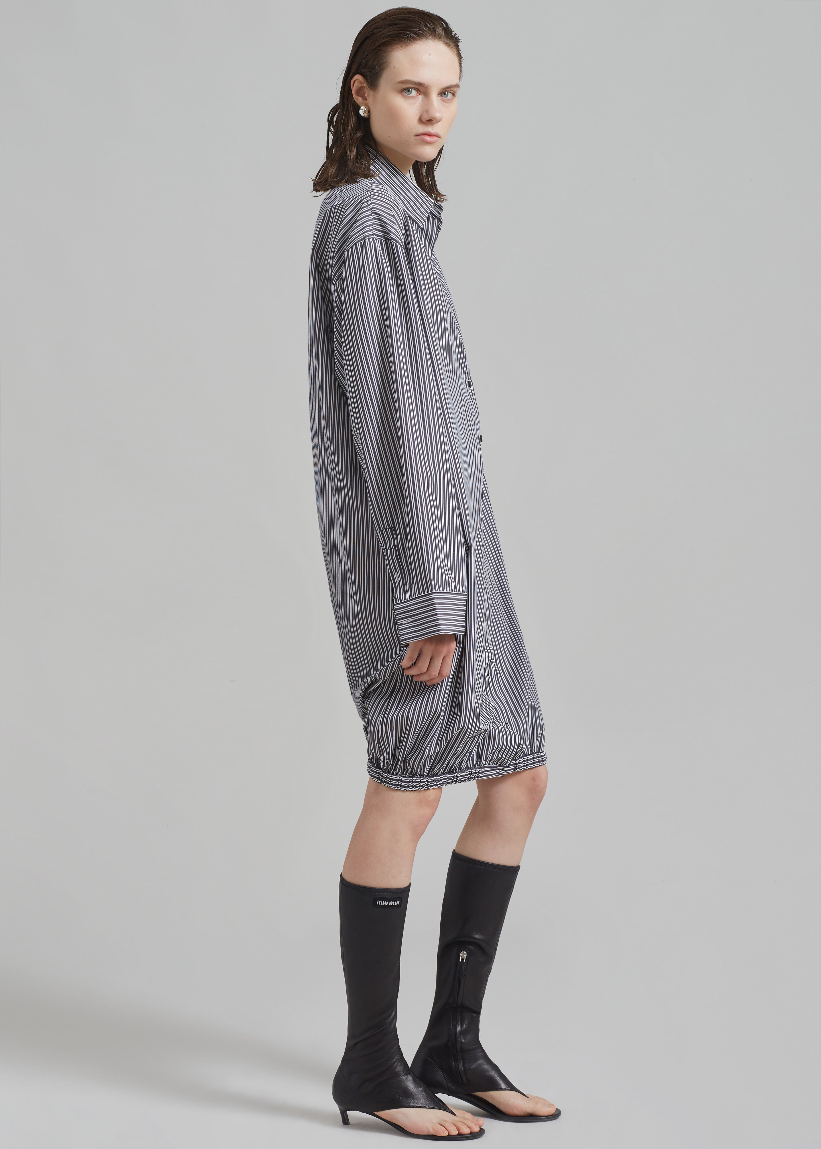 Ember Shirt Dress - White Stripe - 15