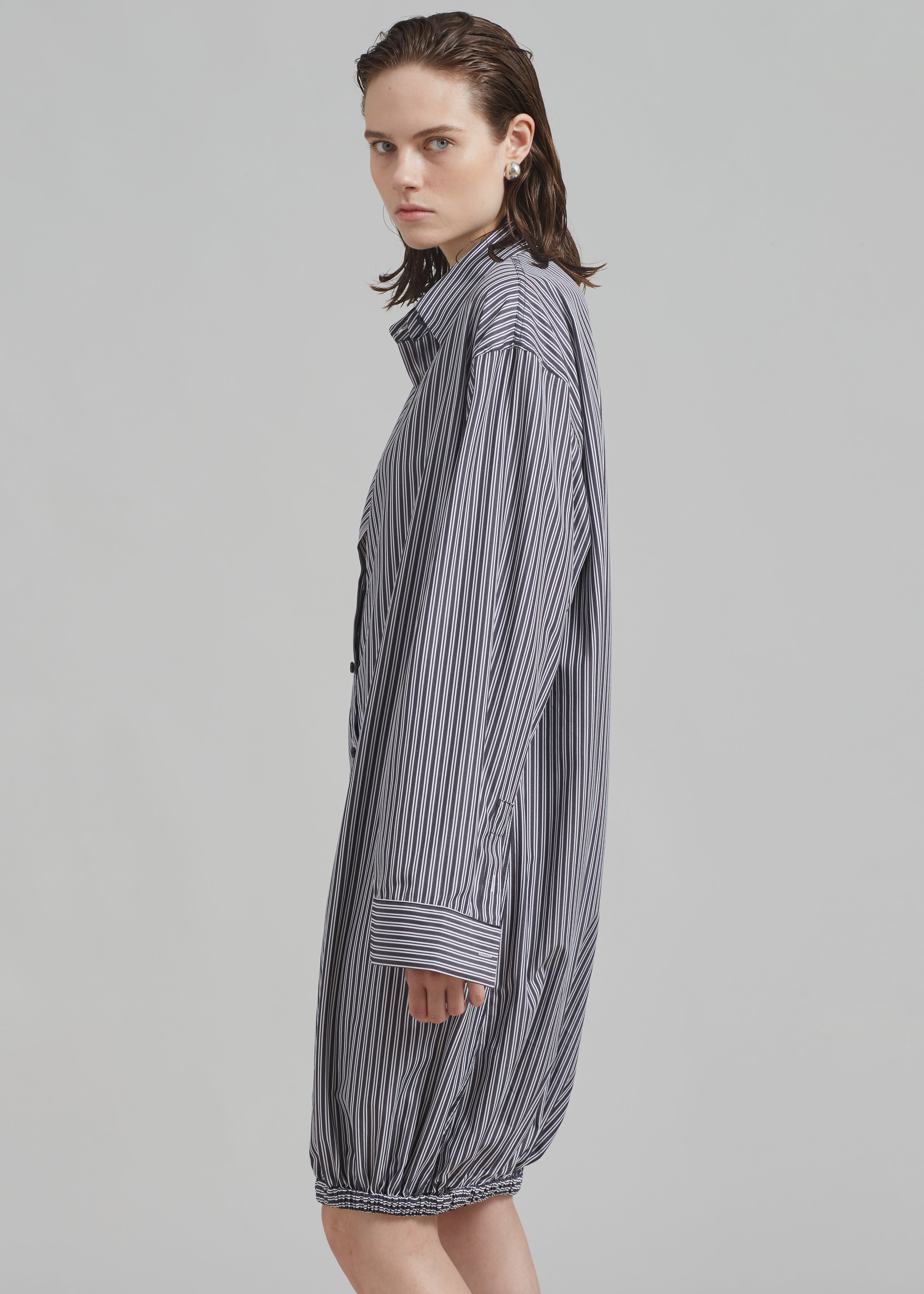 Ember Shirt Dress - White Stripe - 16