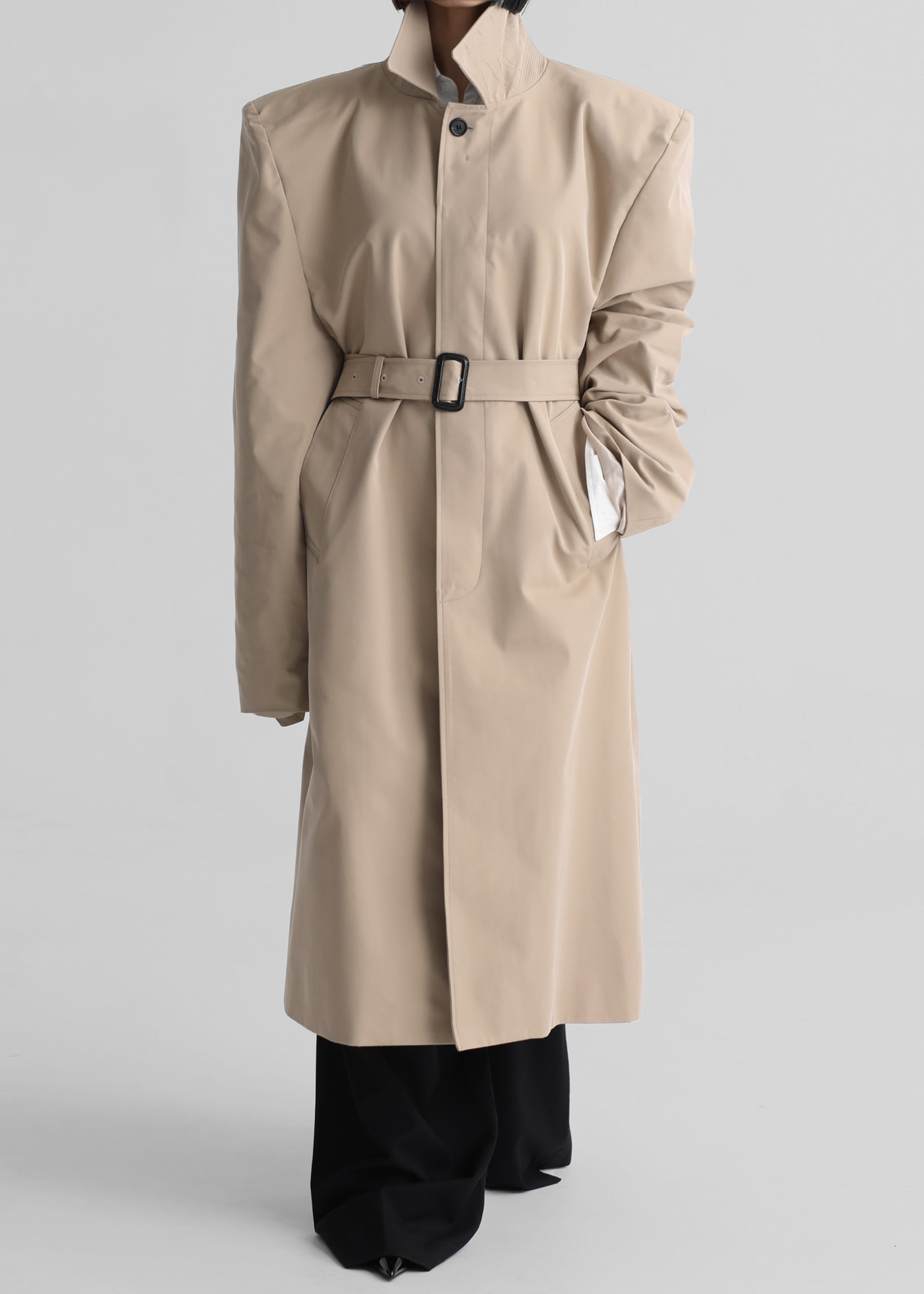 Emden Padded Overcoat - Beige - 1