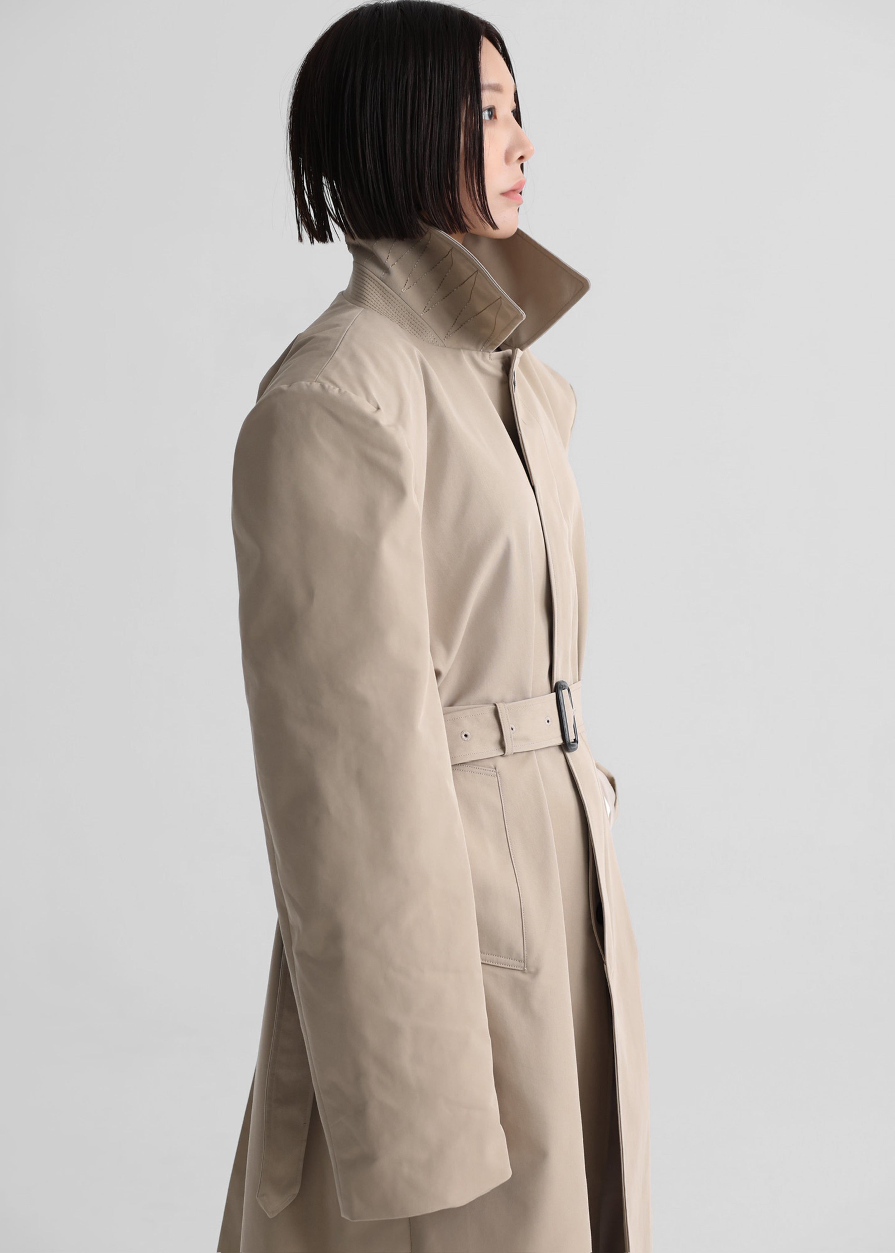 Emden Padded Overcoat - Beige - 3