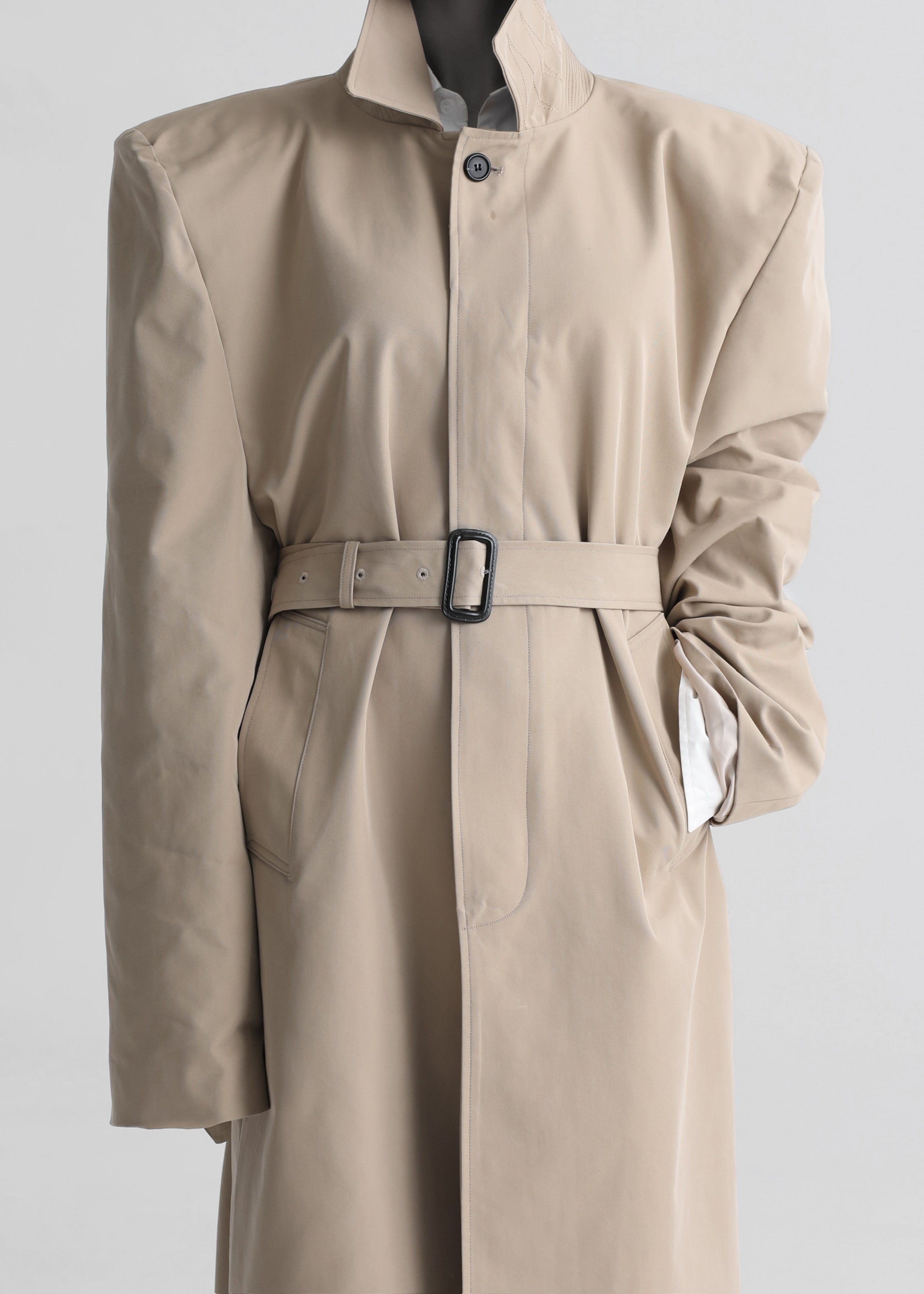 Emden Padded Overcoat - Beige - 4