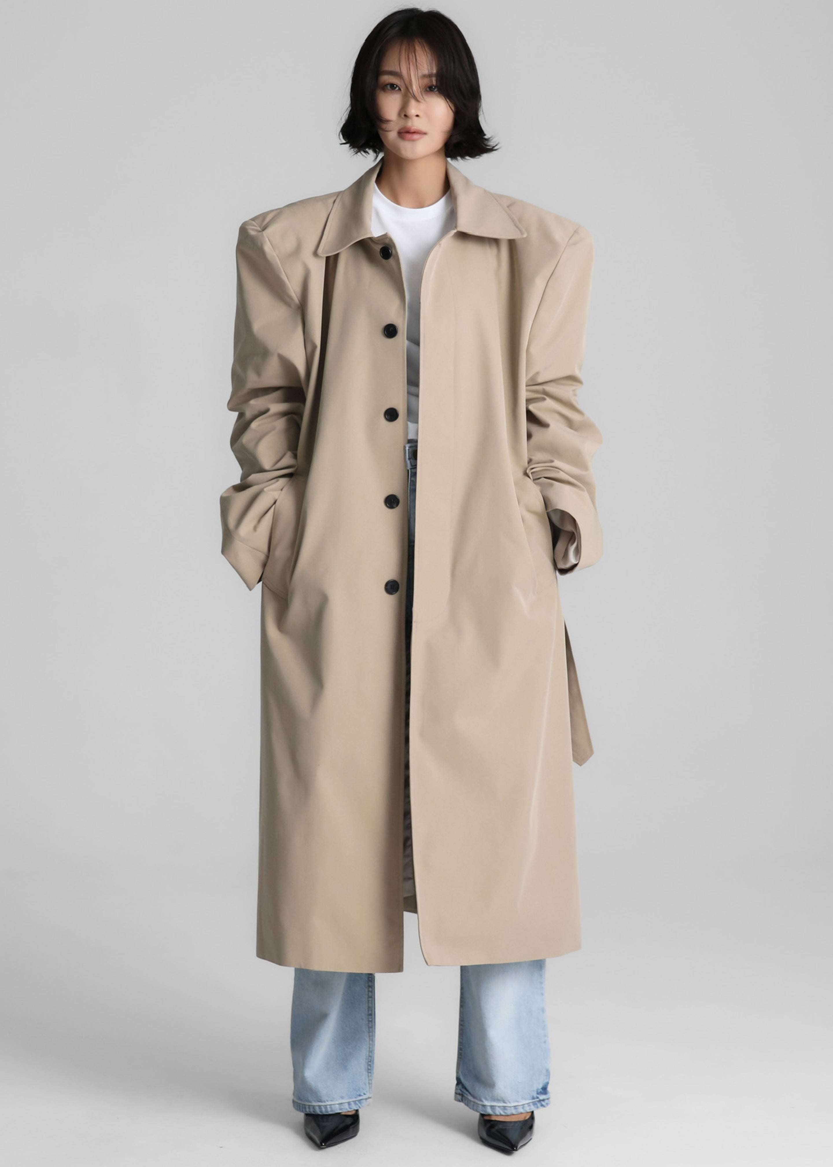 Emden Padded Overcoat - Beige - 9
